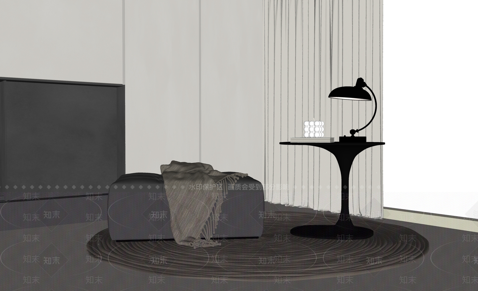 现代沙发凳SU模型下载【ID:1187192894】