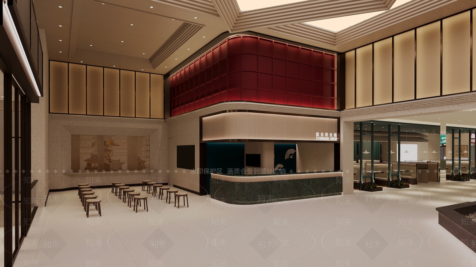 新中式火锅店3D模型下载【ID:1187287017】