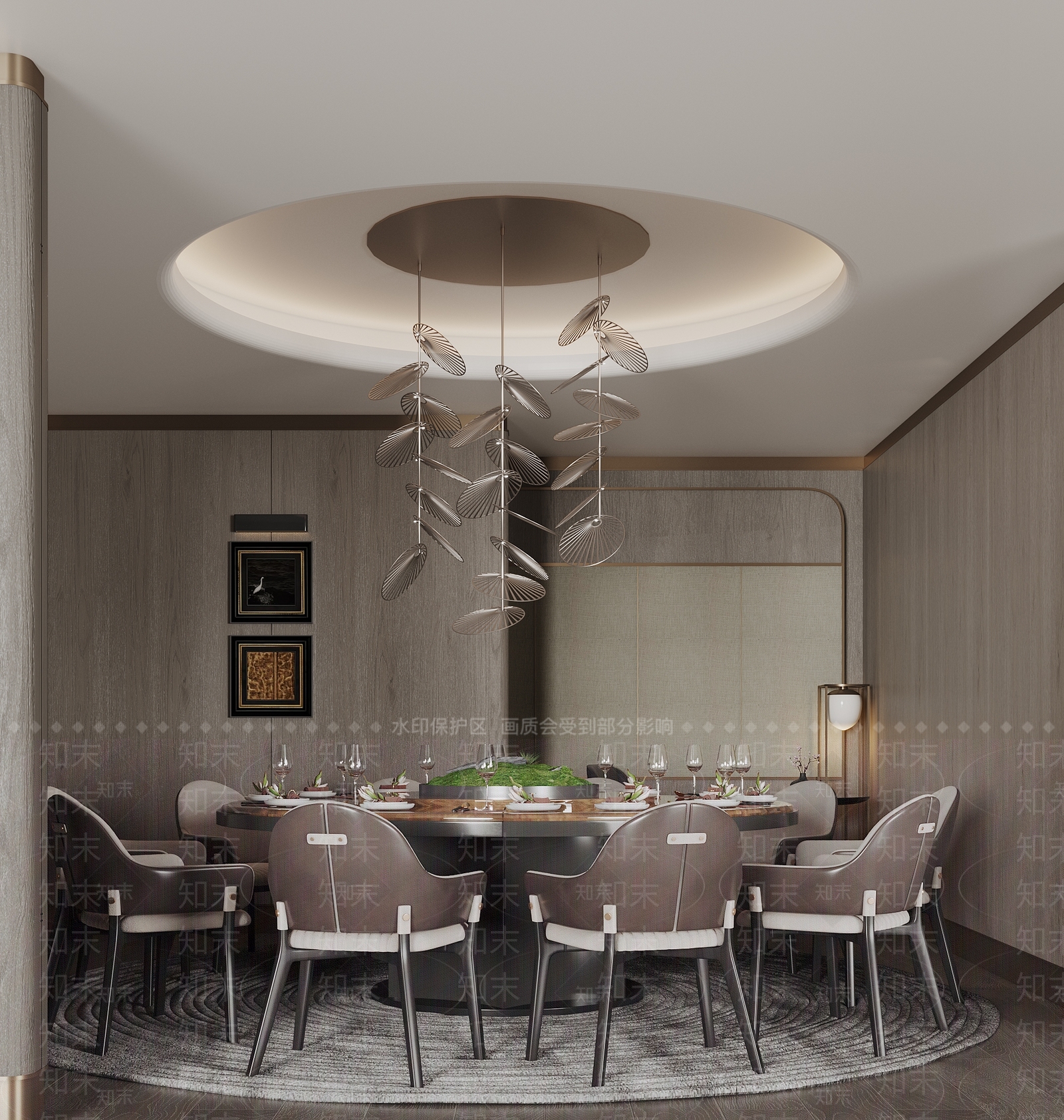 现代新中式包厢3D模型下载【ID:1187193733】