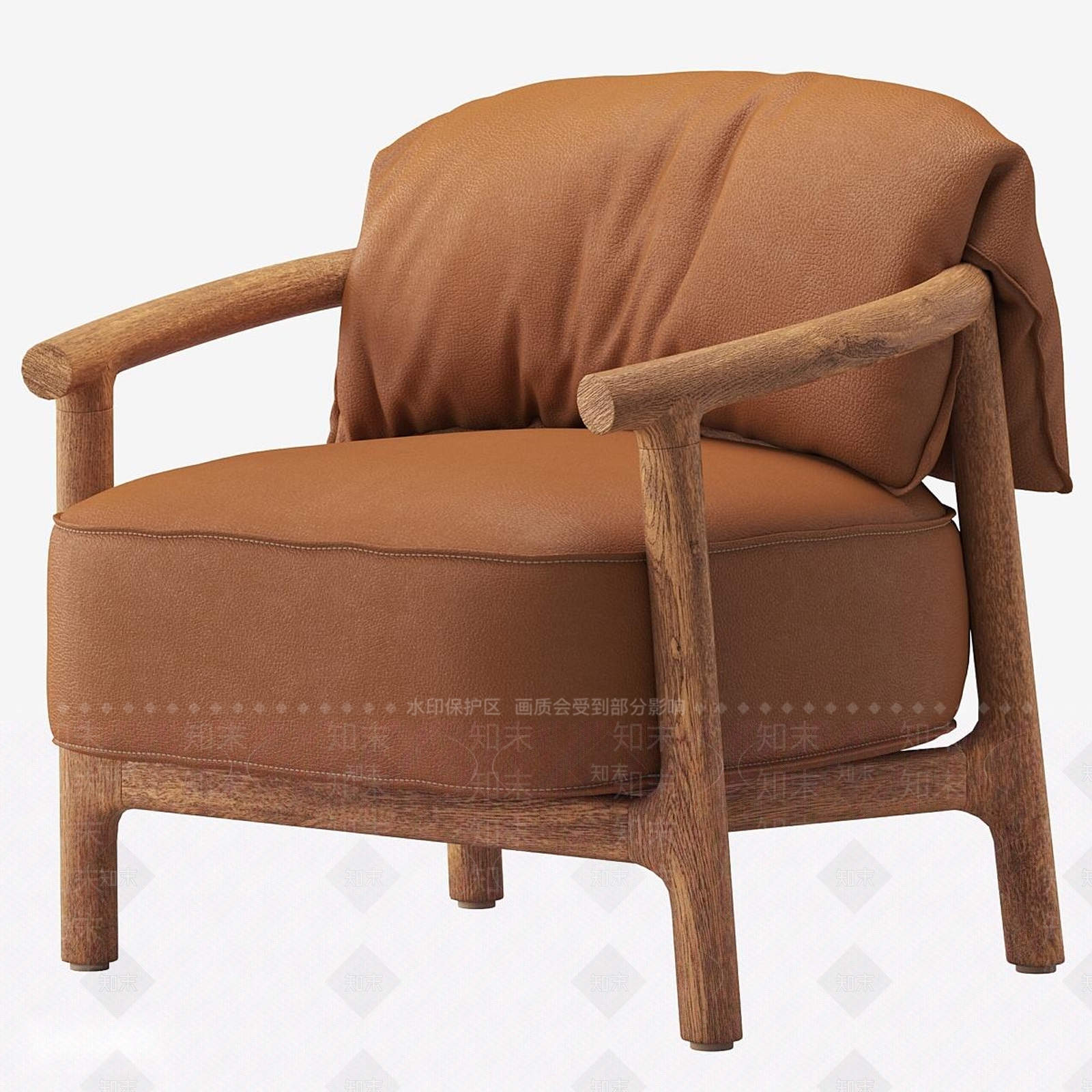 意式轻奢单人沙发3D模型下载【ID:1187195135】