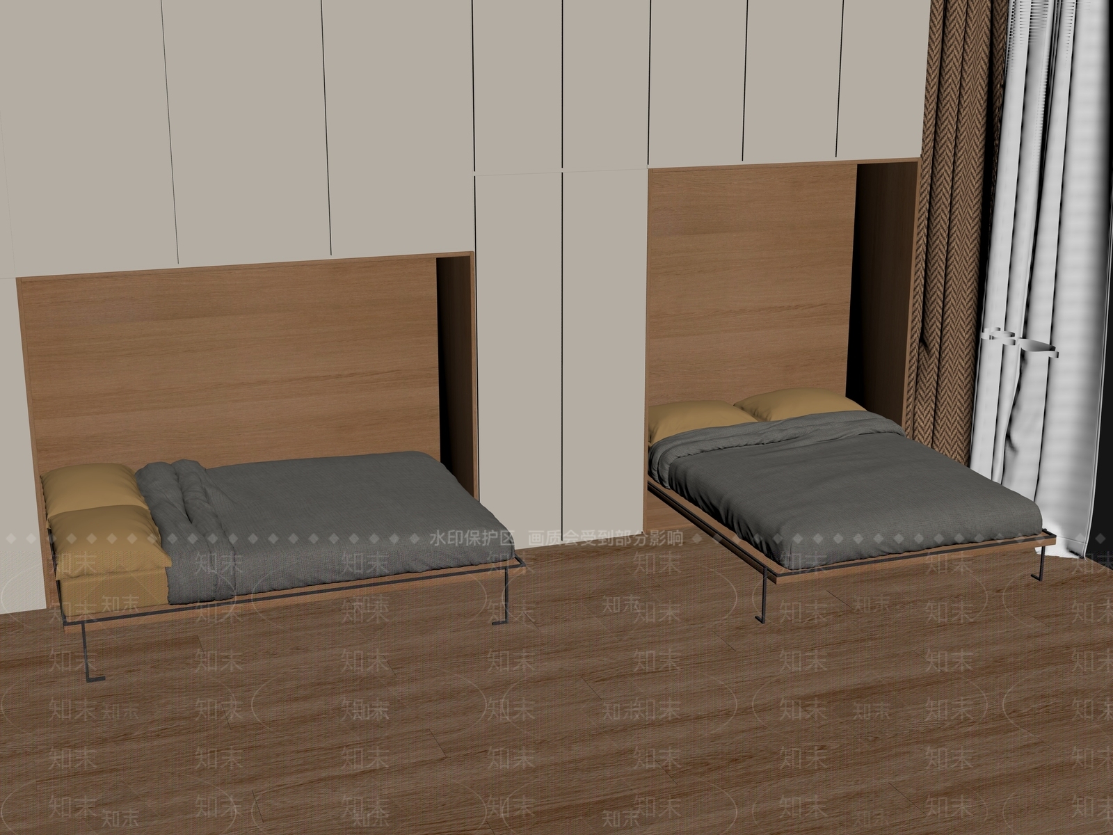 现代其他床具SU模型下载【ID:1187199133】