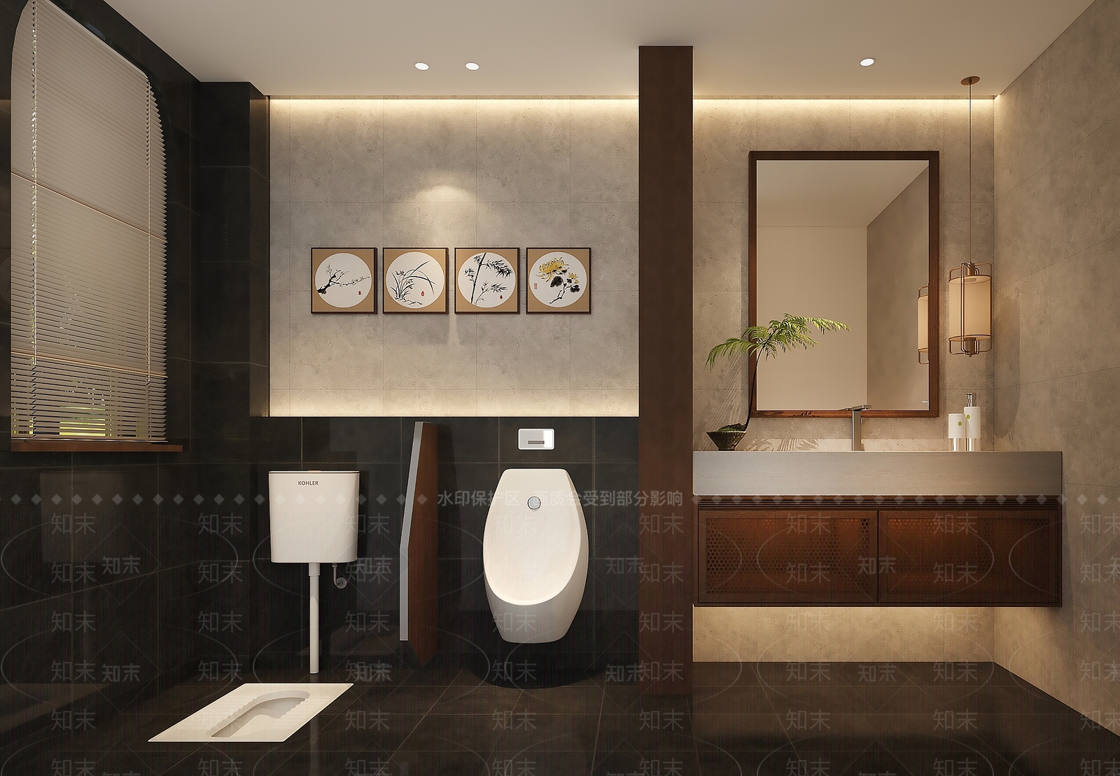 侘寂公共卫生间3D模型下载【ID:1187204425】
