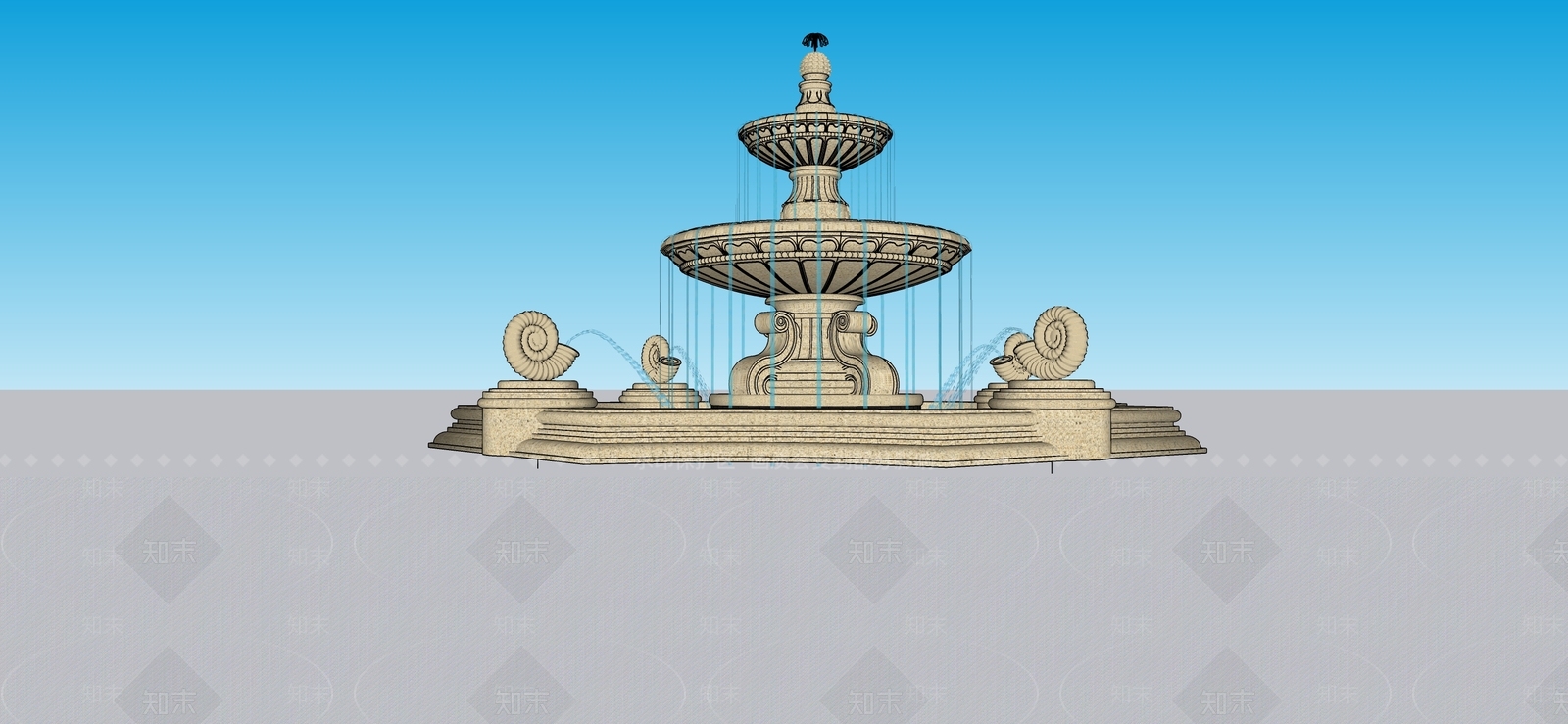 欧式其他景观小建筑SU模型下载【ID:1187205135】