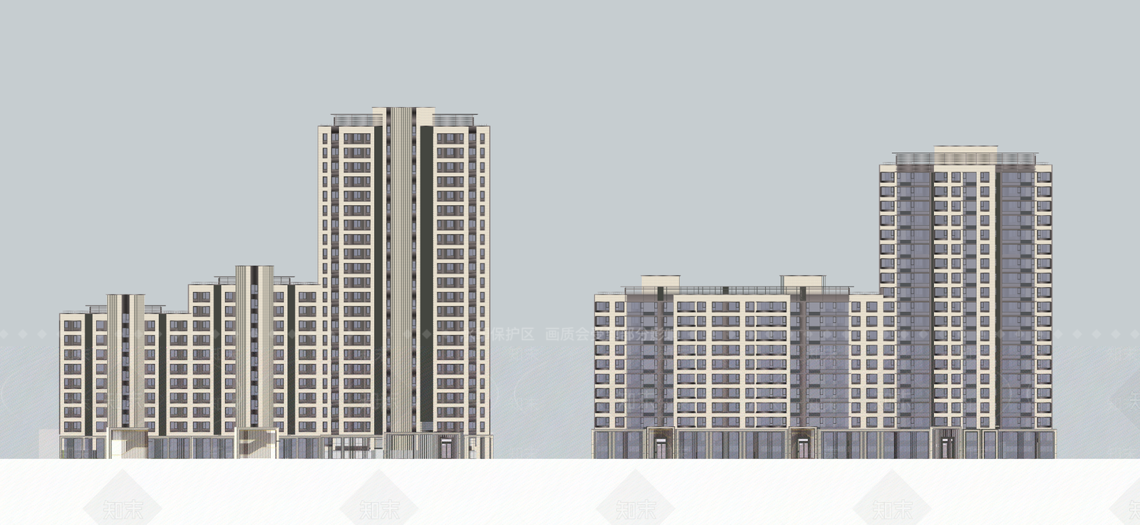 新中式现代多层住宅SU模型下载【ID:1187205955】