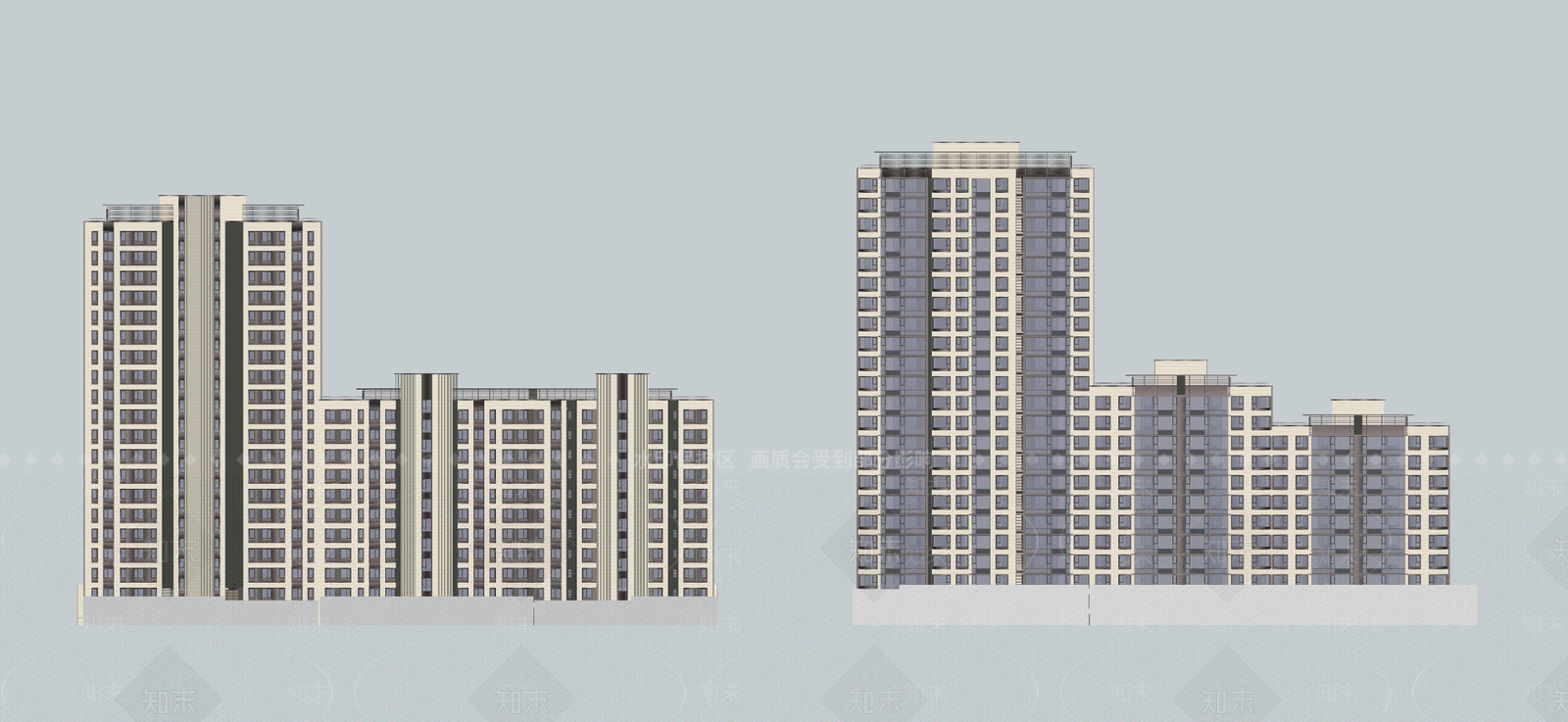 新中式现代多层住宅SU模型下载【ID:1187205955】