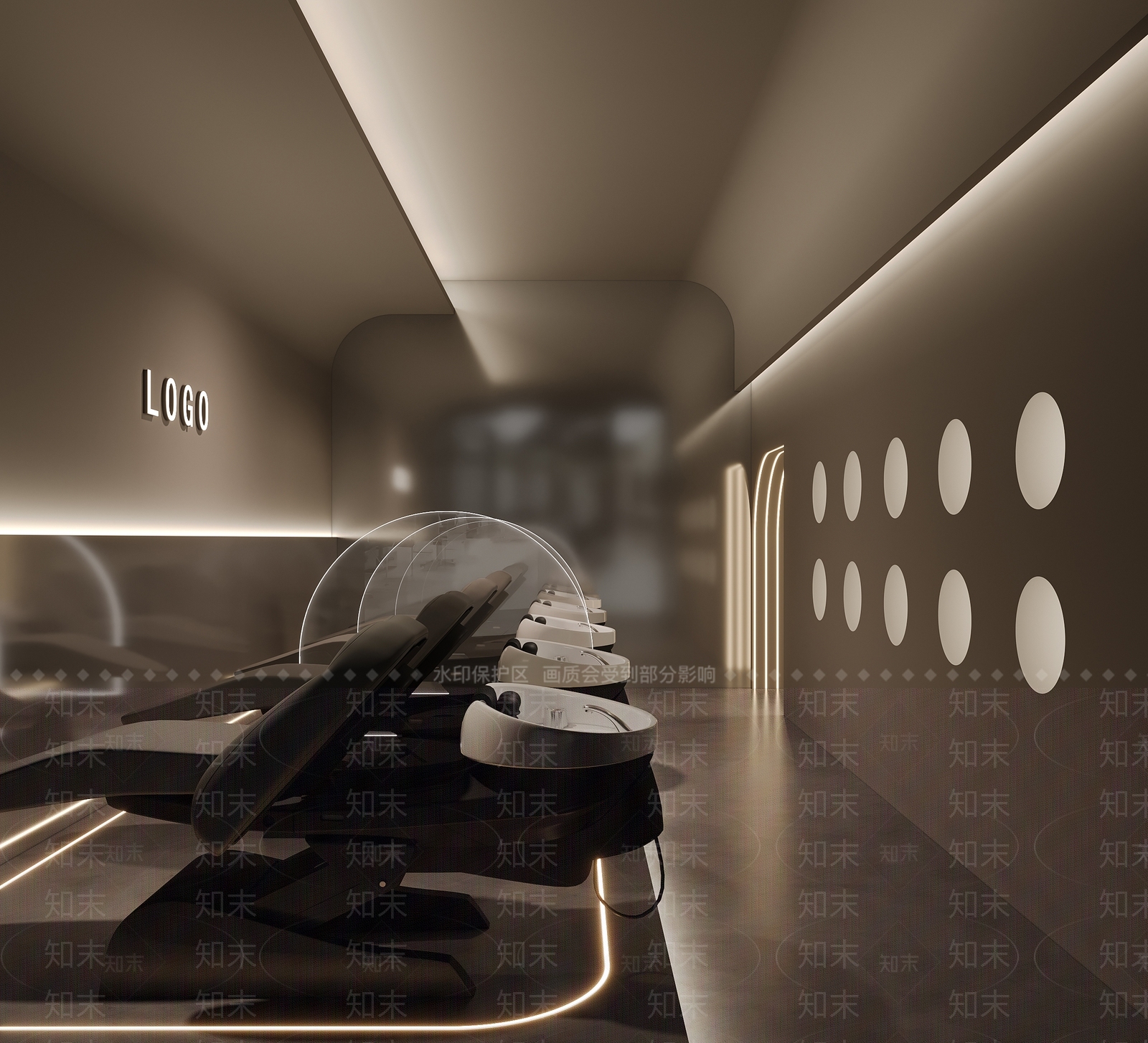 现代极简美发店3D模型下载【ID:1187205774】