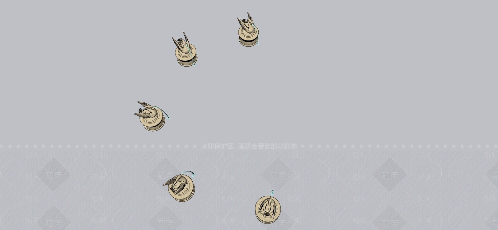 欧式雕塑SU模型草图