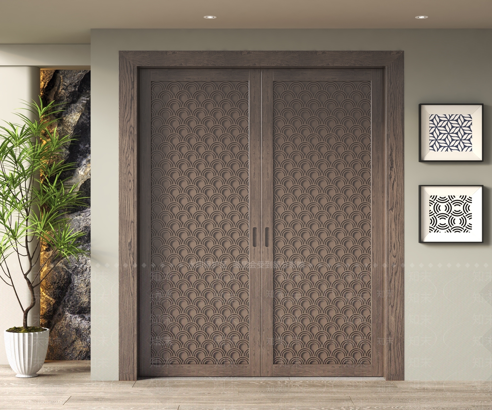 中式推拉门3D模型下载【ID:1187207890】