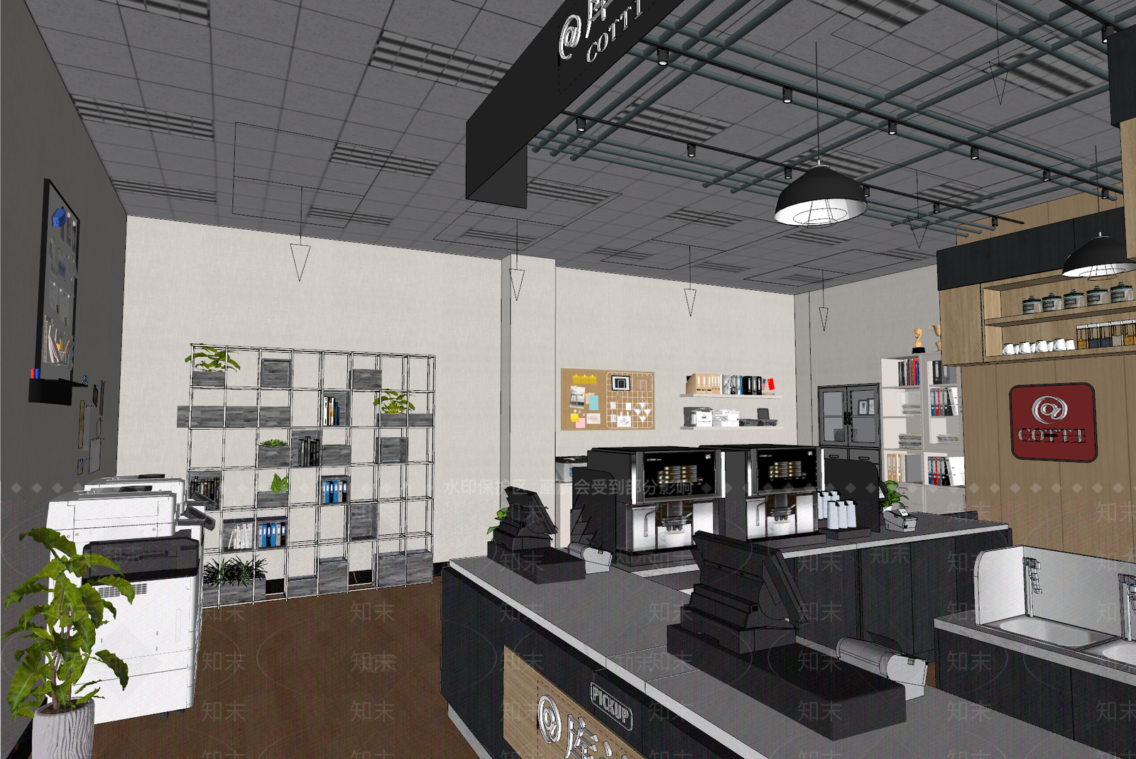 现代奶茶店SU模型下载【ID:1187261393】