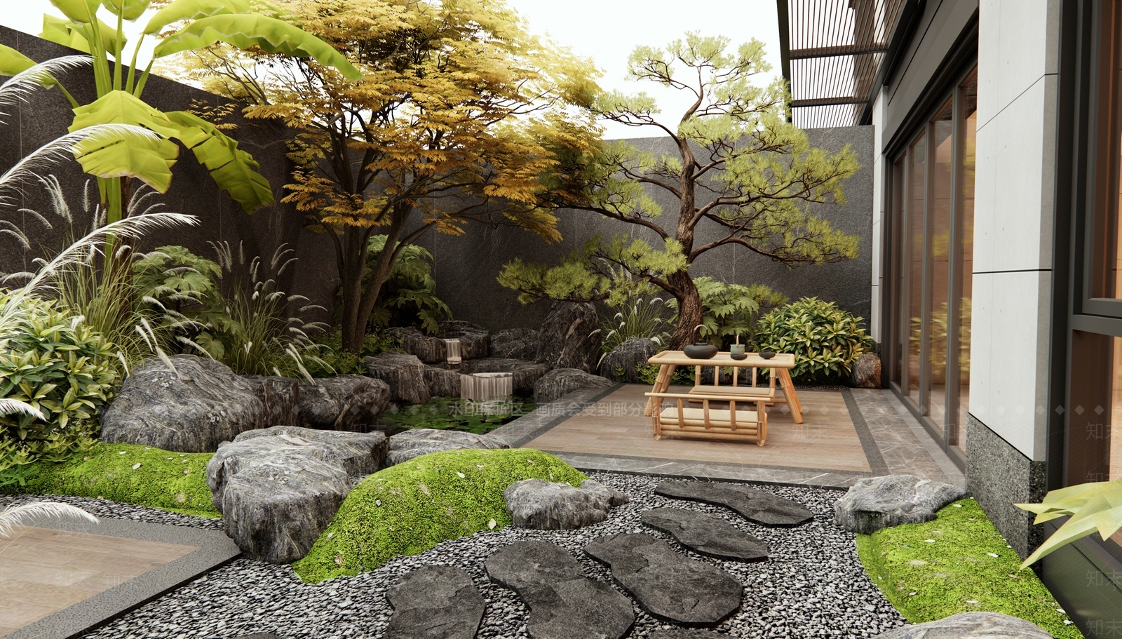 新中式庭院3D模型下载【ID:1187217671】