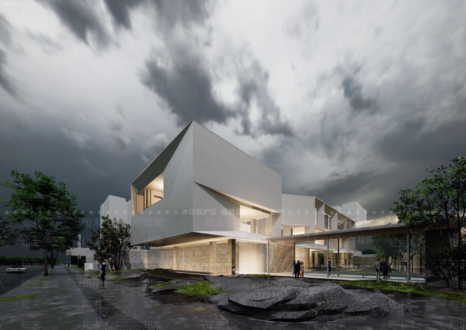 现代高层住宅SU模型下载【ID:1187220829】