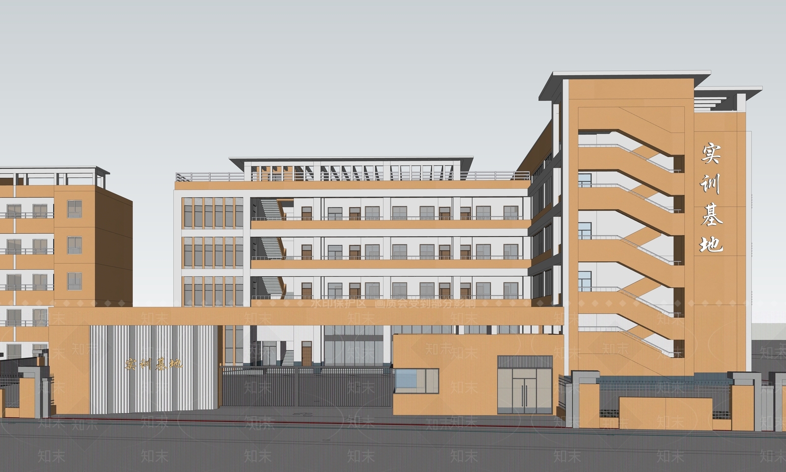 现代学校建筑SU模型下载【ID:1187222511】