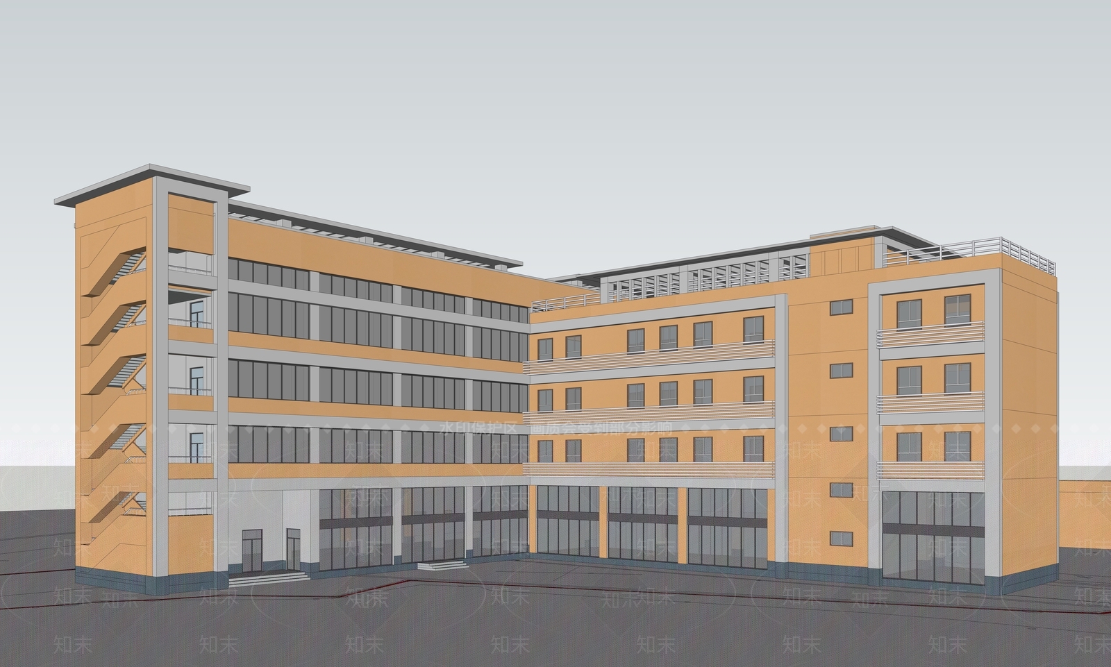现代学校建筑SU模型下载【ID:1187222511】