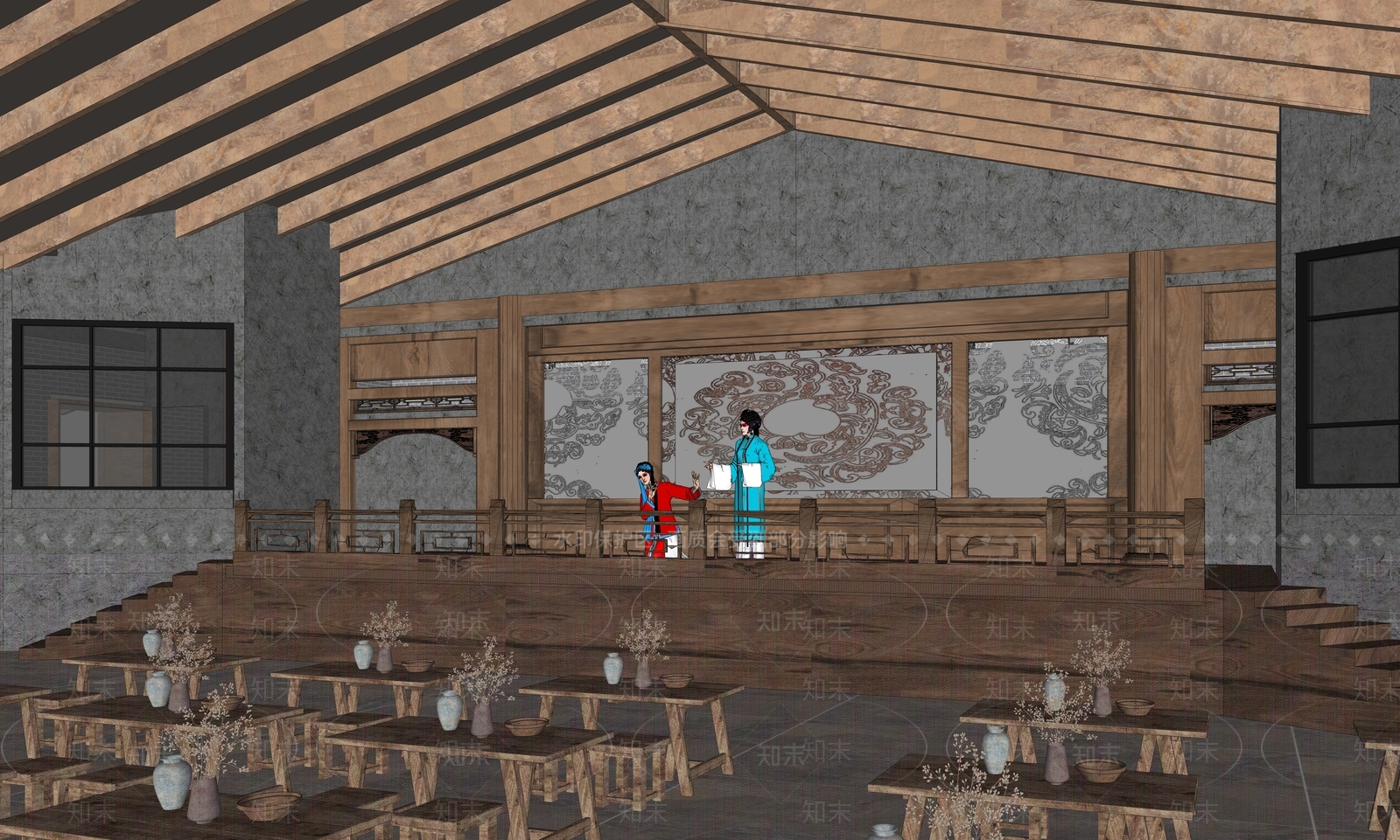 现代新中式其他文化场馆SU模型下载【ID:1187226560】