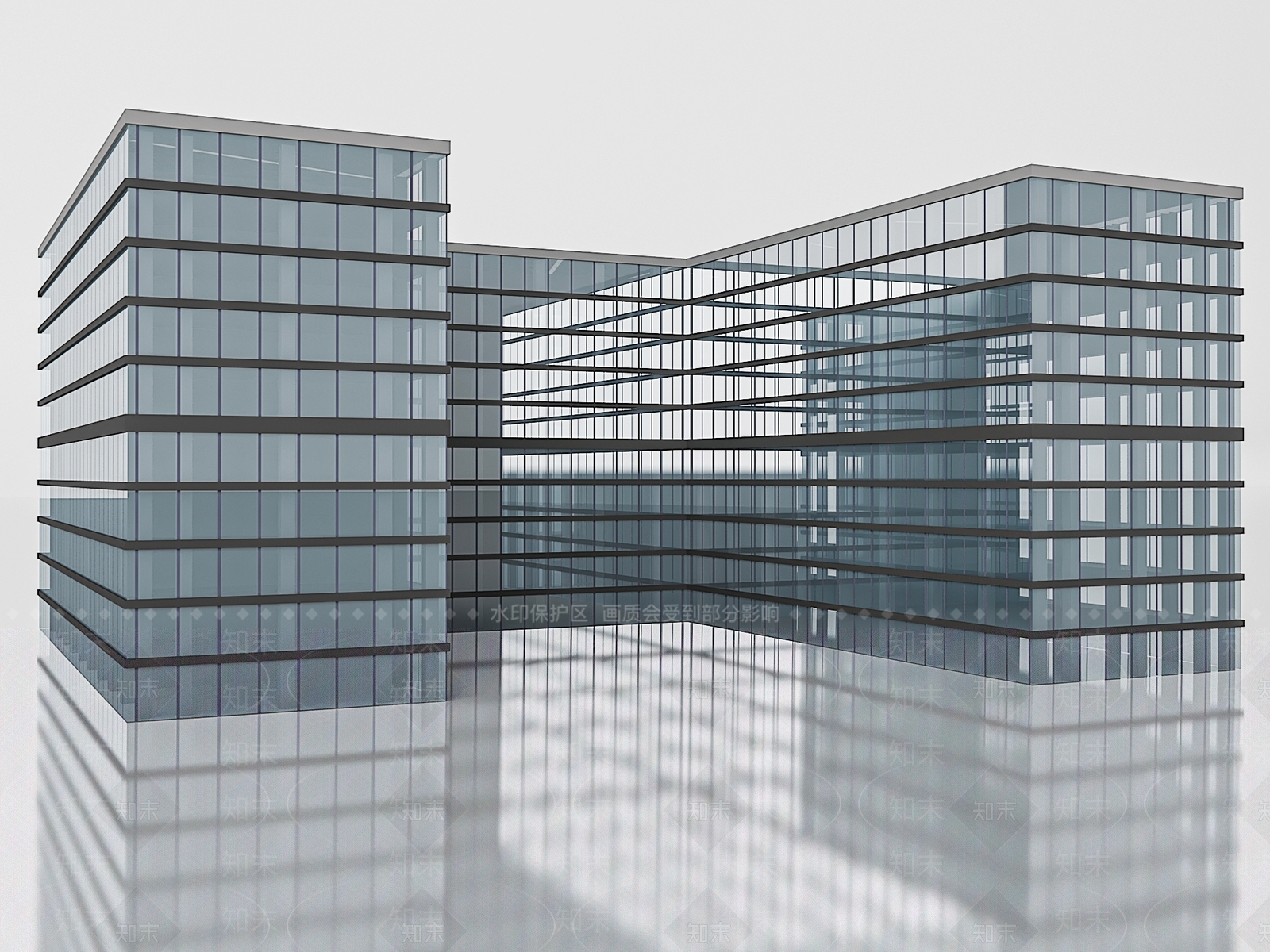 现代办公楼3D模型下载【ID:1187230563】