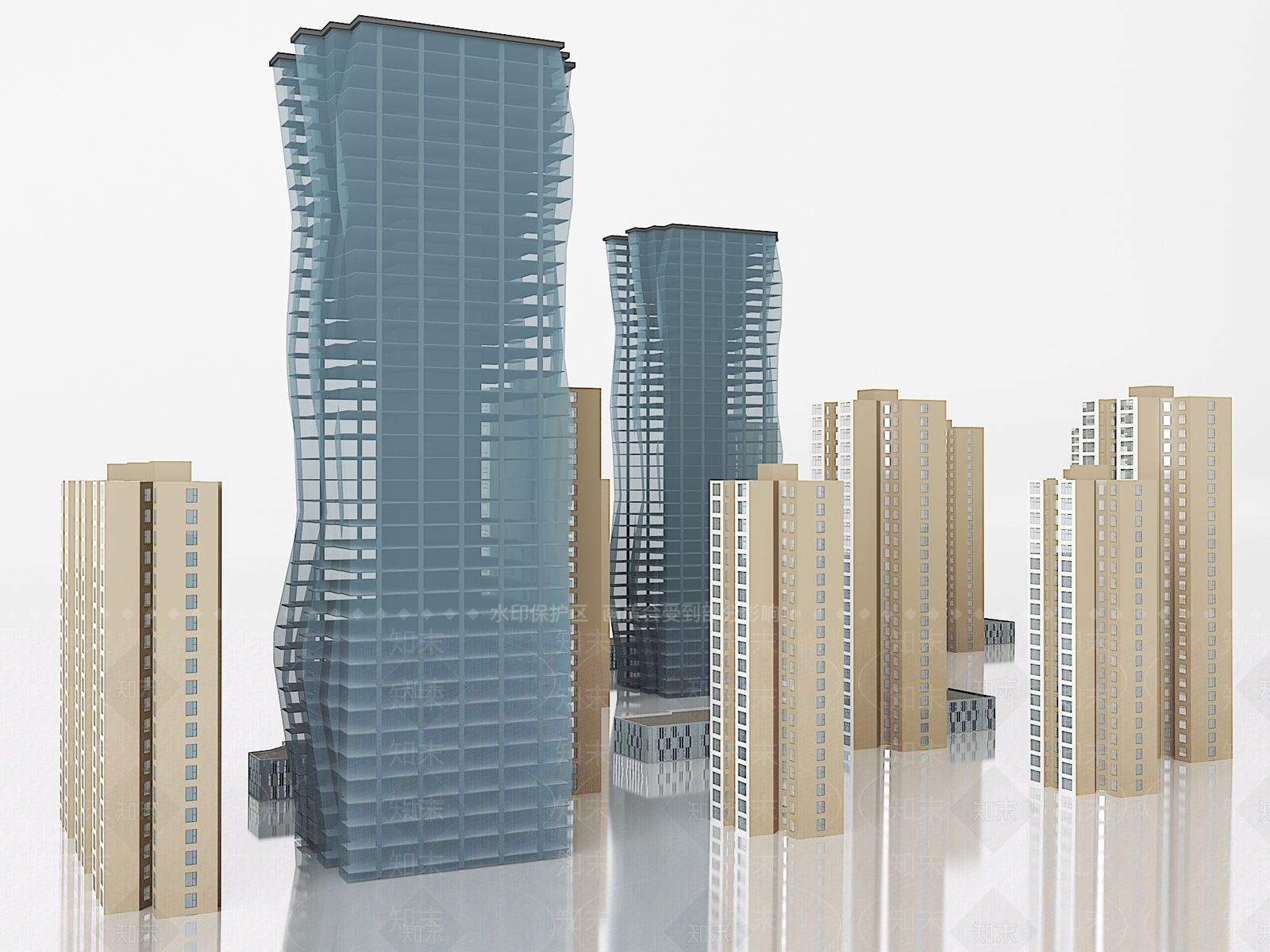 现代办公楼3D模型下载【ID:1187230589】
