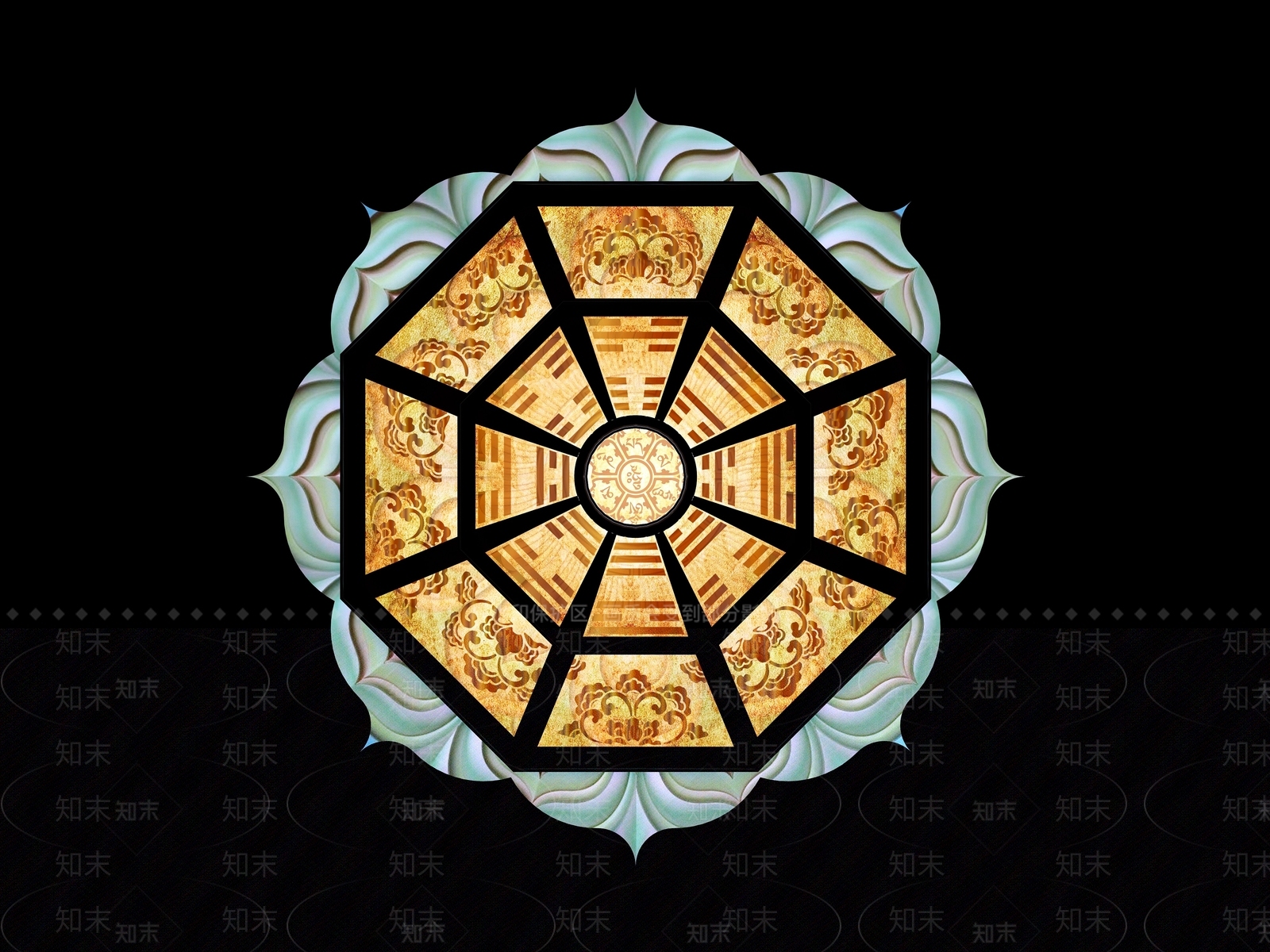 新中式中式吸顶灯3D模型下载【ID:1187231624】