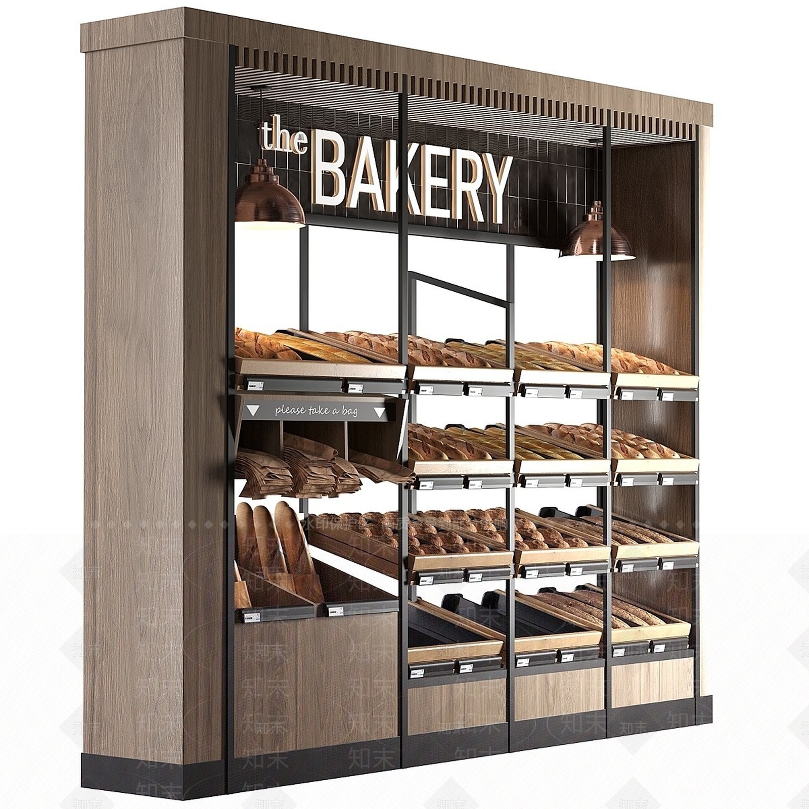 意式轻奢甜品面包店3D模型下载【ID:1187235087】