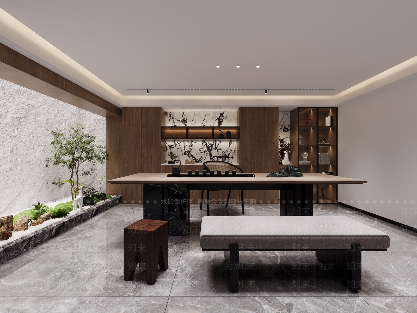新中式茶室3D模型下载【ID:1187240091】