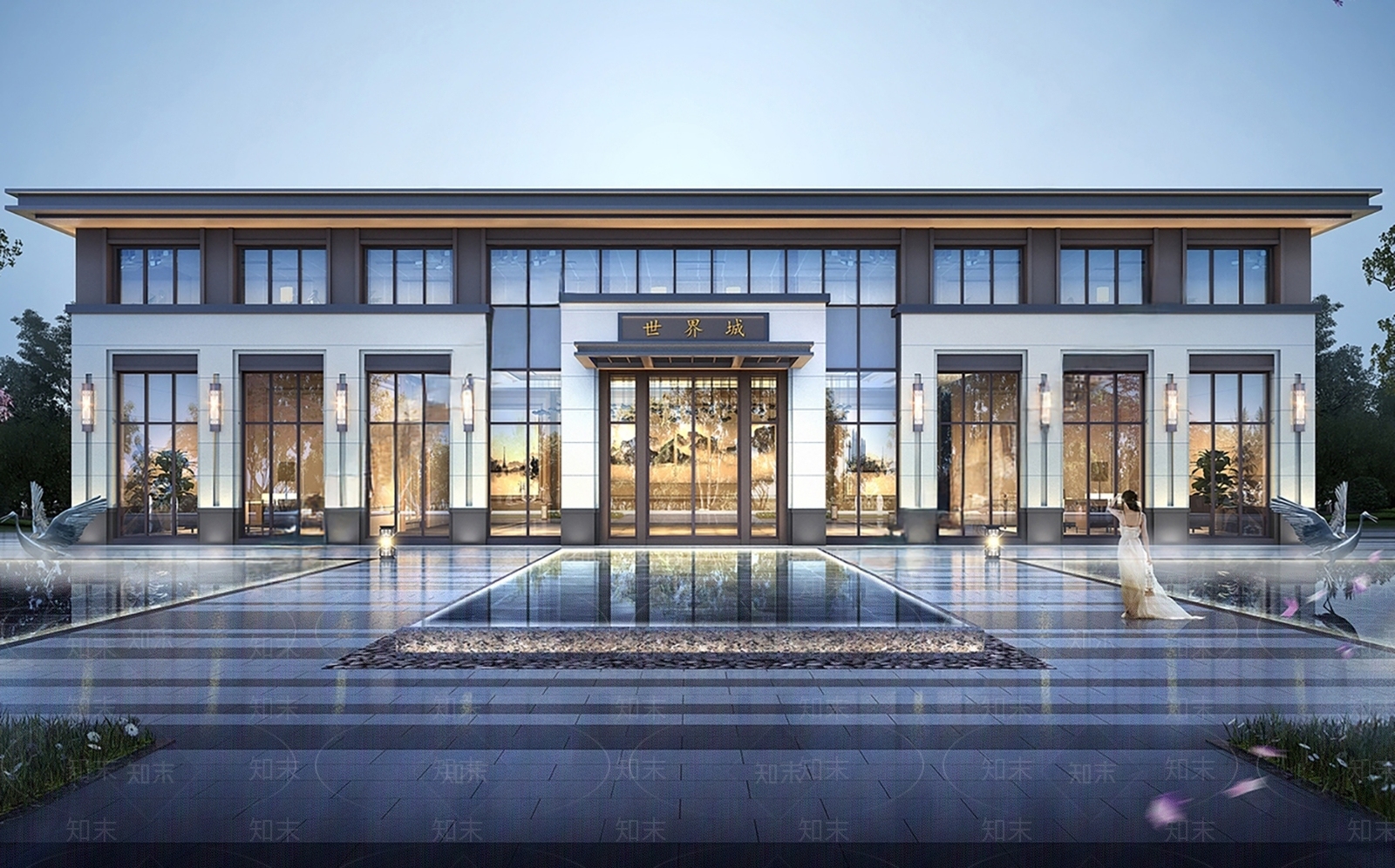现代售楼处建筑SU模型精品下载_SketchUp模型_知末网