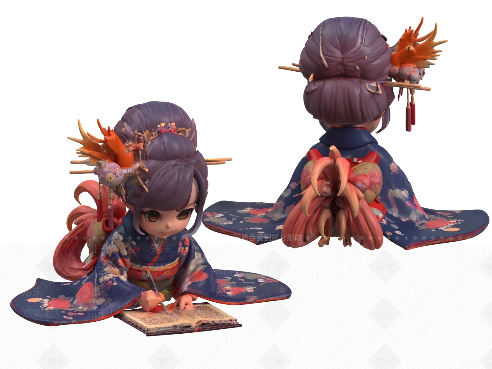 日式摆件组合3D模型下载【ID:1187244712】