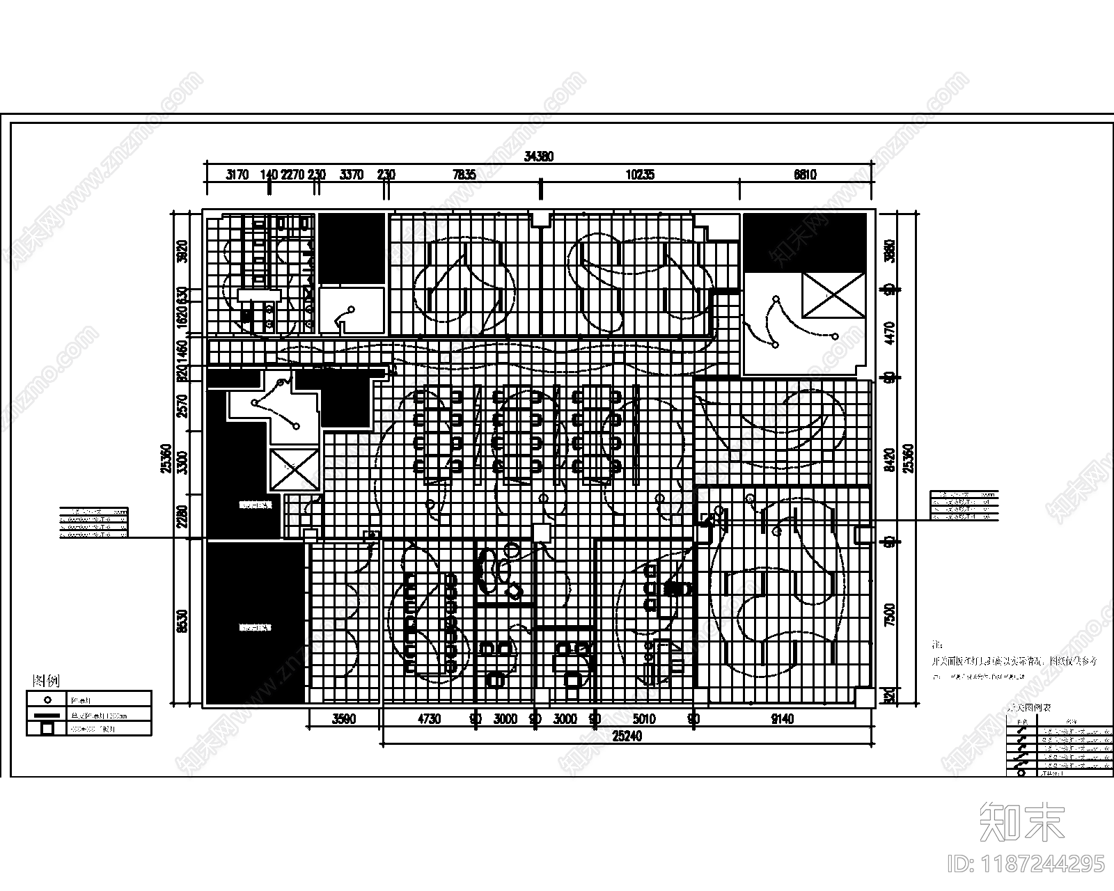 现代整体办公空间cad施工图下载【ID:1187244295】