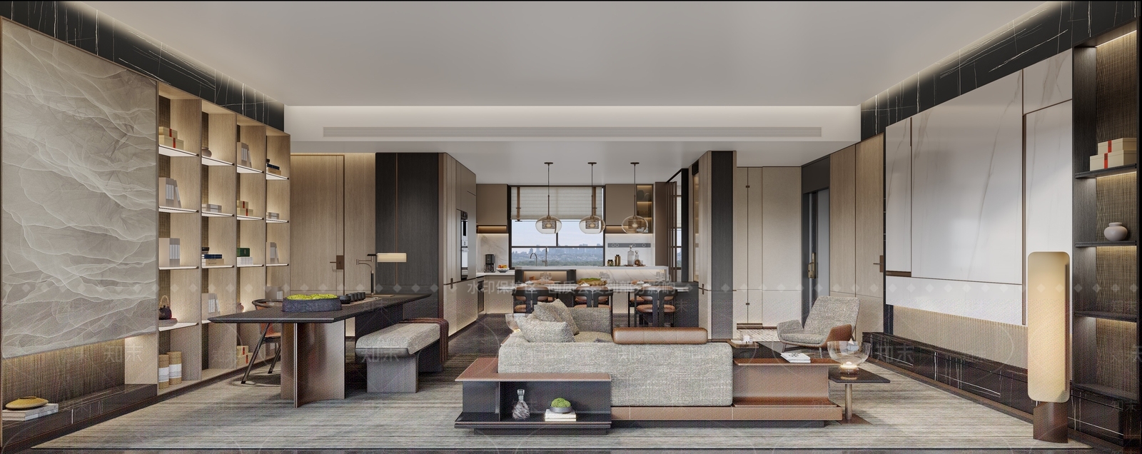 现代酒店大堂3D模型下载【ID:1215040312】
