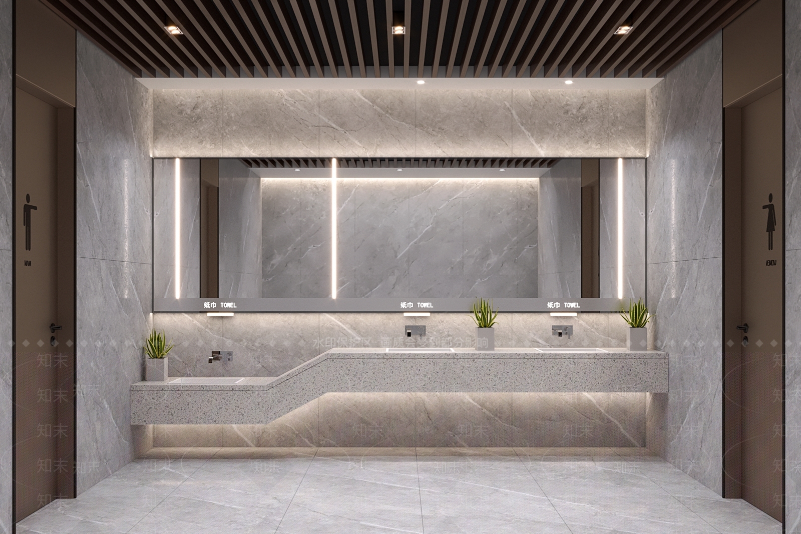 现代公共卫生间SU模型下载【ID:1187246596】