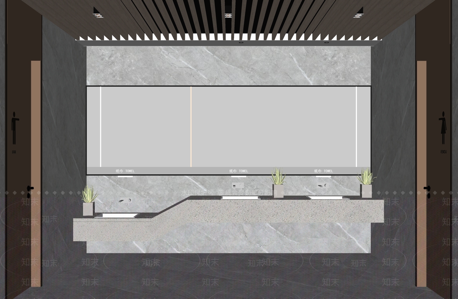 现代公共卫生间SU模型下载【ID:1187246596】