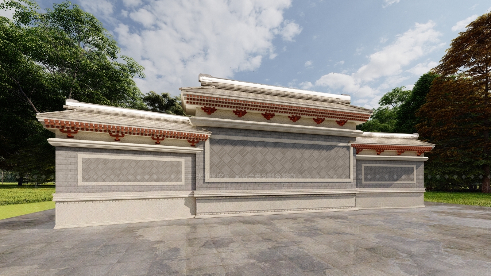 中式其他景观小建筑SU模型下载【ID:1187250221】