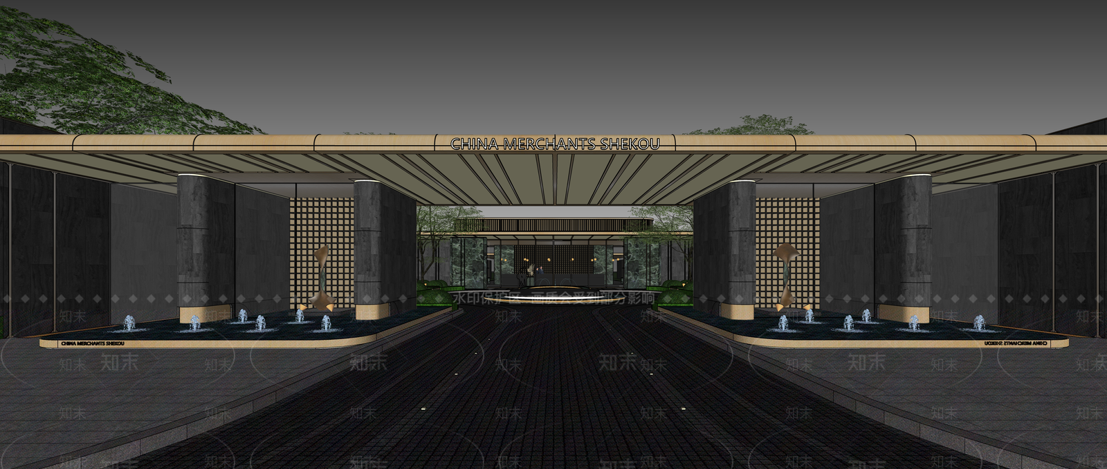 现代轻奢小区建筑SU模型下载【ID:1187251456】