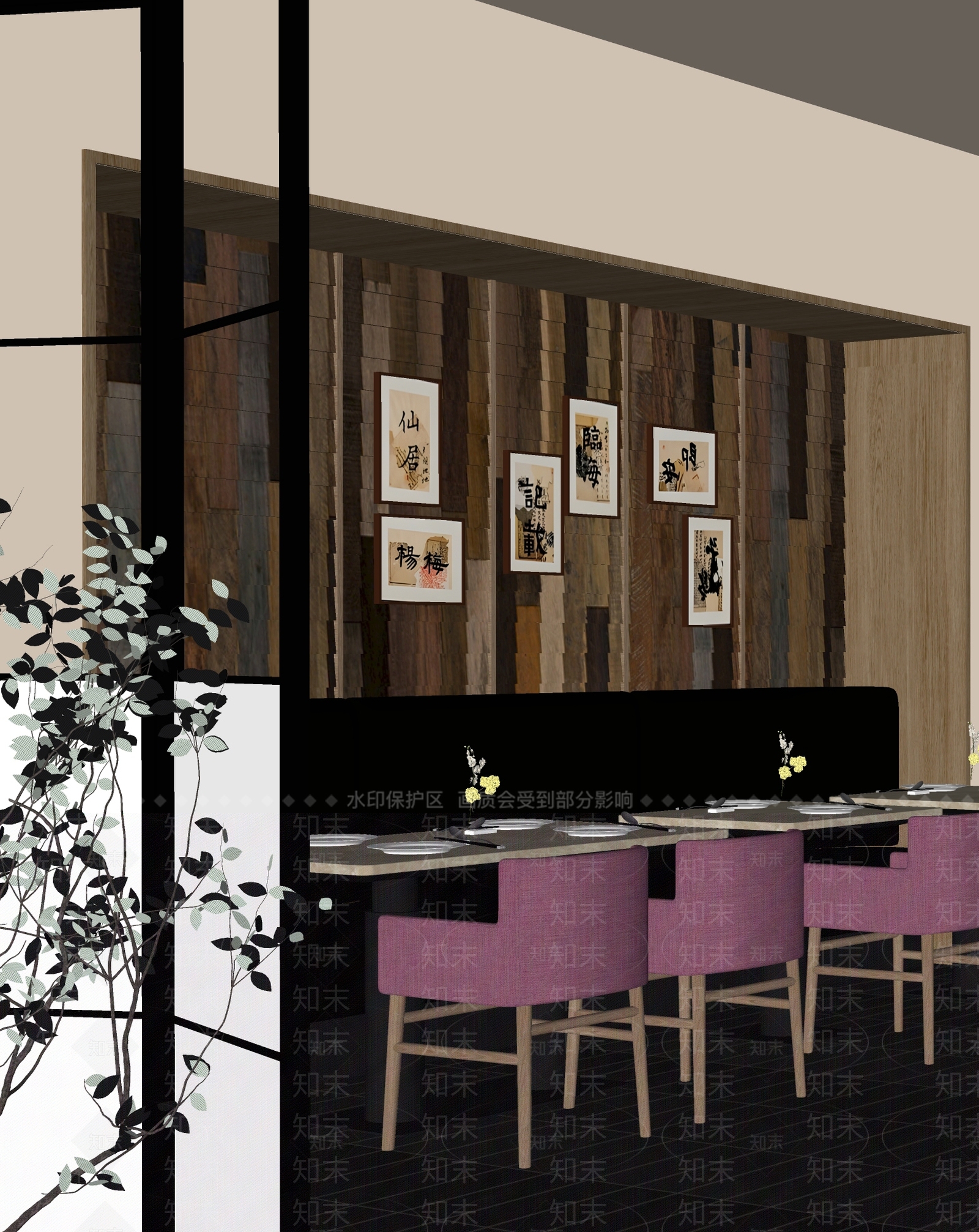 现代新中式中餐厅SU模型下载【ID:1187254470】