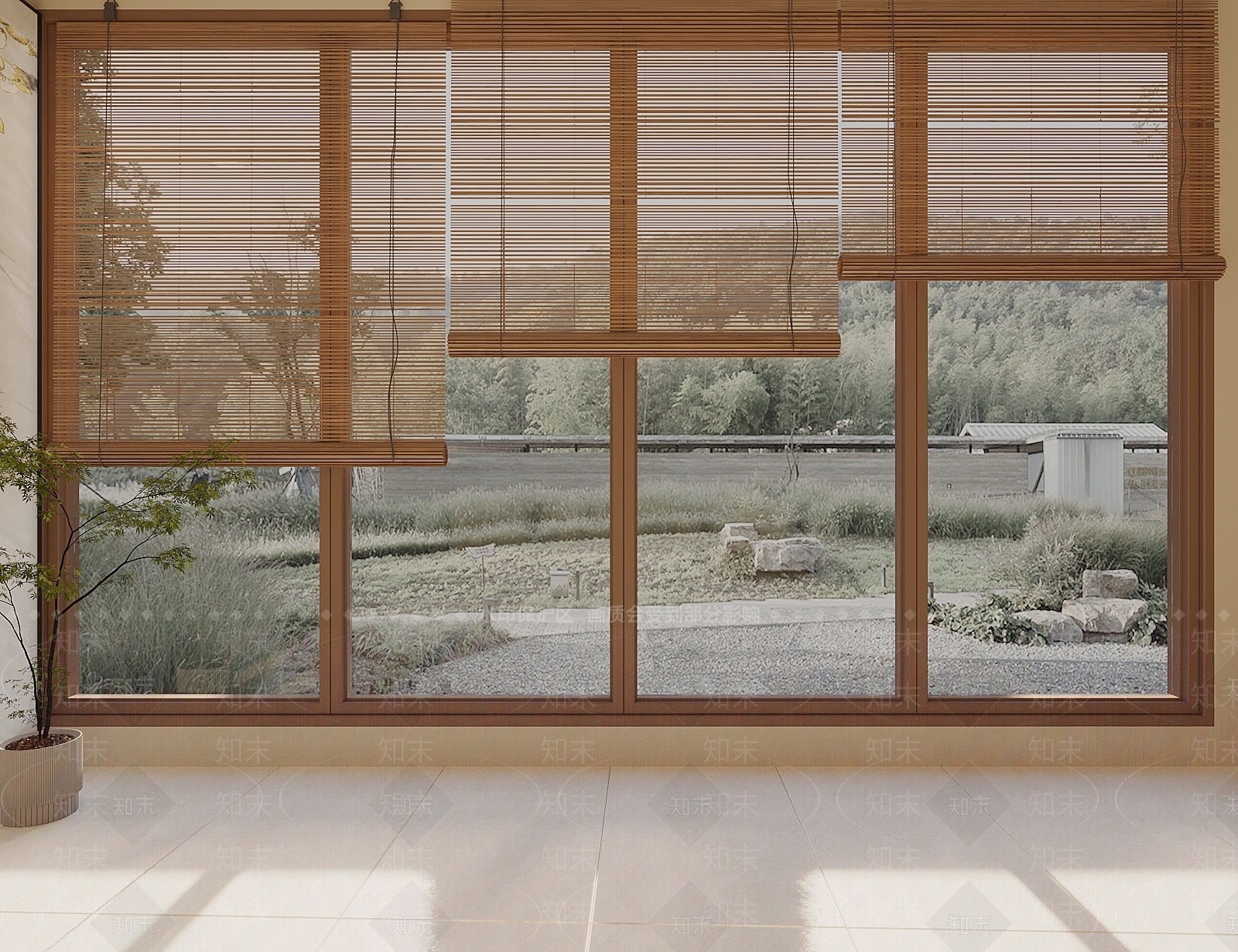 新中式日式通用窗帘3D模型下载【ID:1187261071】