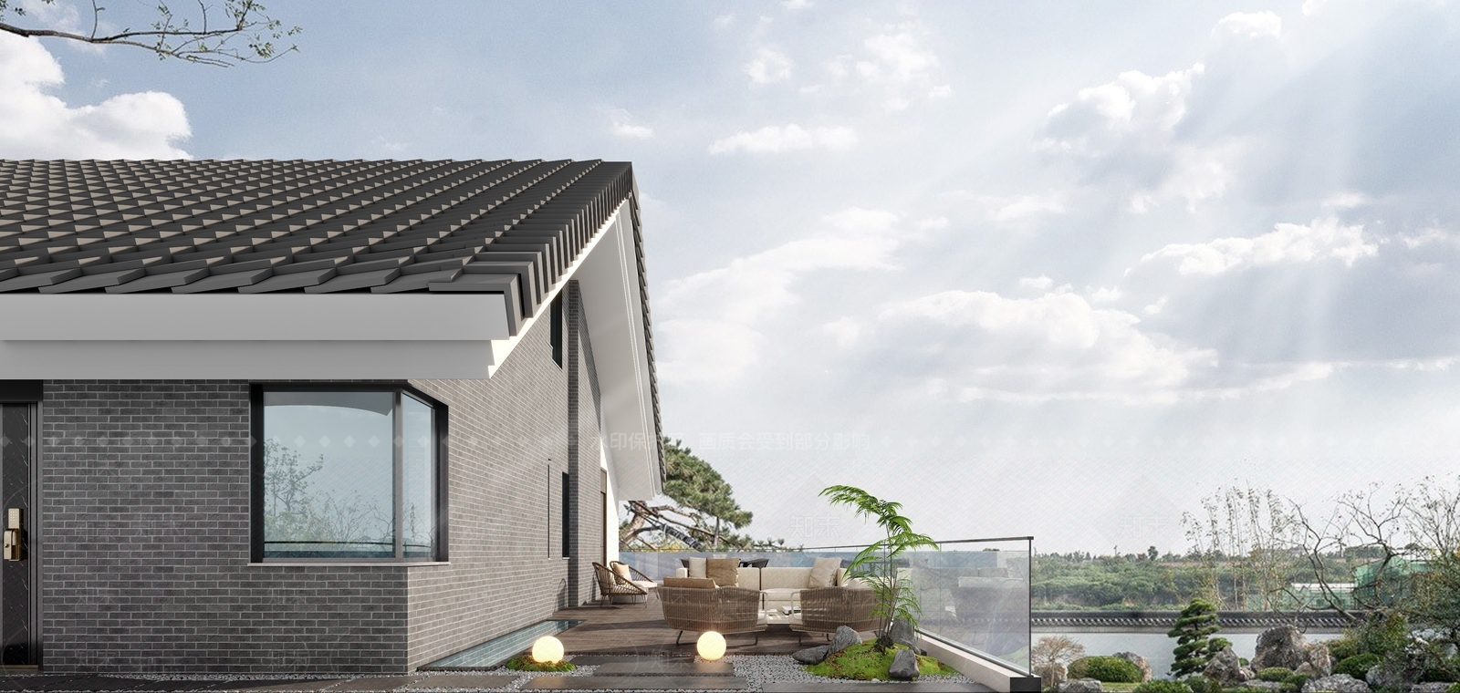 新中式现代阳台3D模型下载【ID:1187264378】
