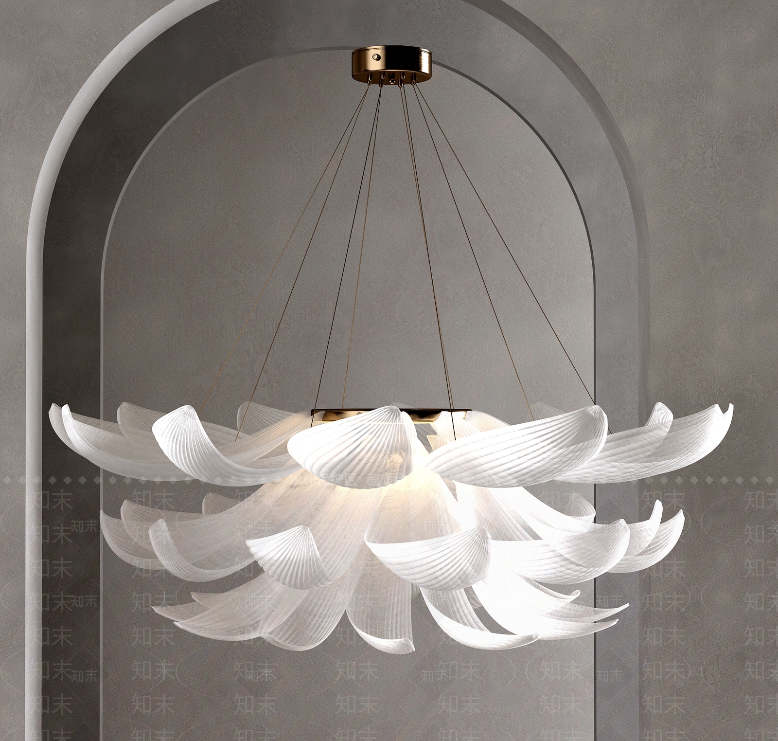 现代客厅吊灯3D模型下载【ID:1187266537】