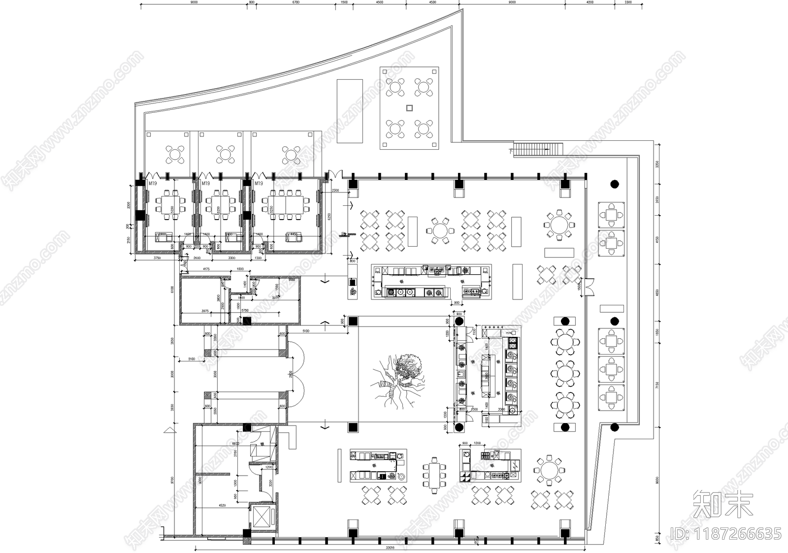 中餐厅施工图下载【ID:1187266635】