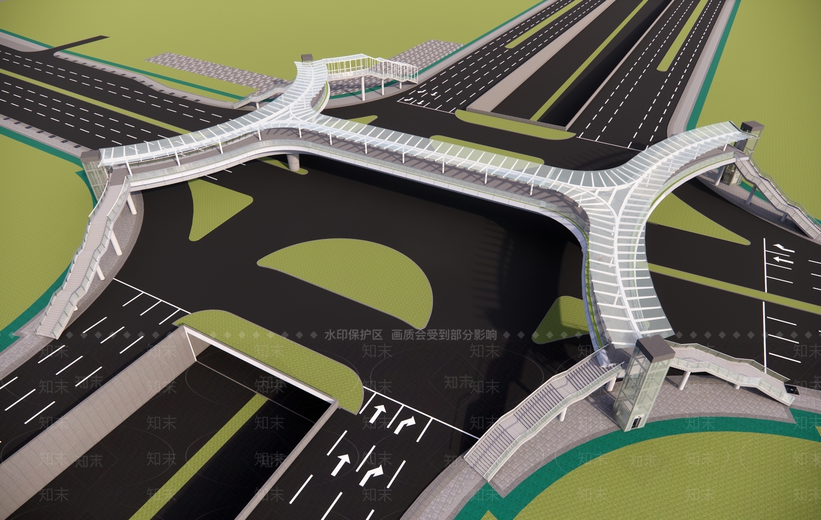 现代简约天桥SU模型下载【ID:1187267805】