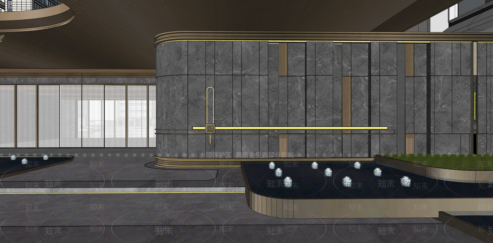 现代轻奢小区建筑SU模型下载【ID:1187272365】