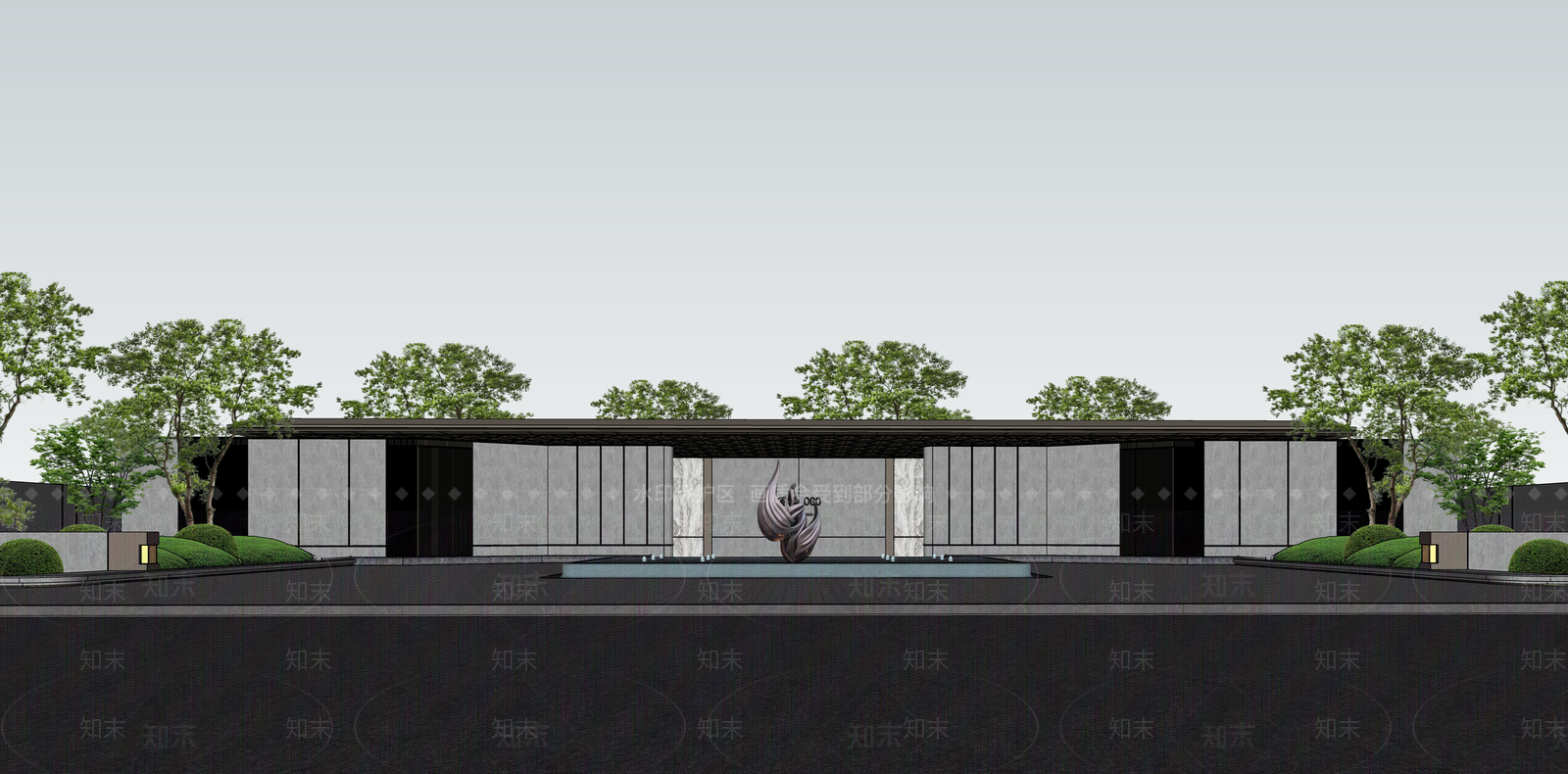 现代轻奢小区建筑SU模型下载【ID:1187272797】