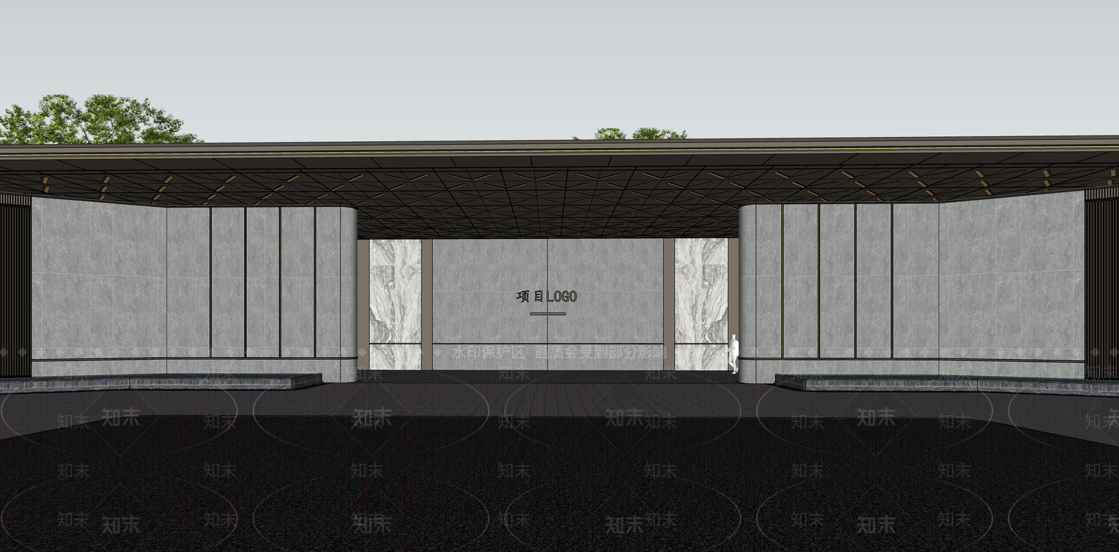 现代轻奢小区建筑SU模型下载【ID:1187272797】
