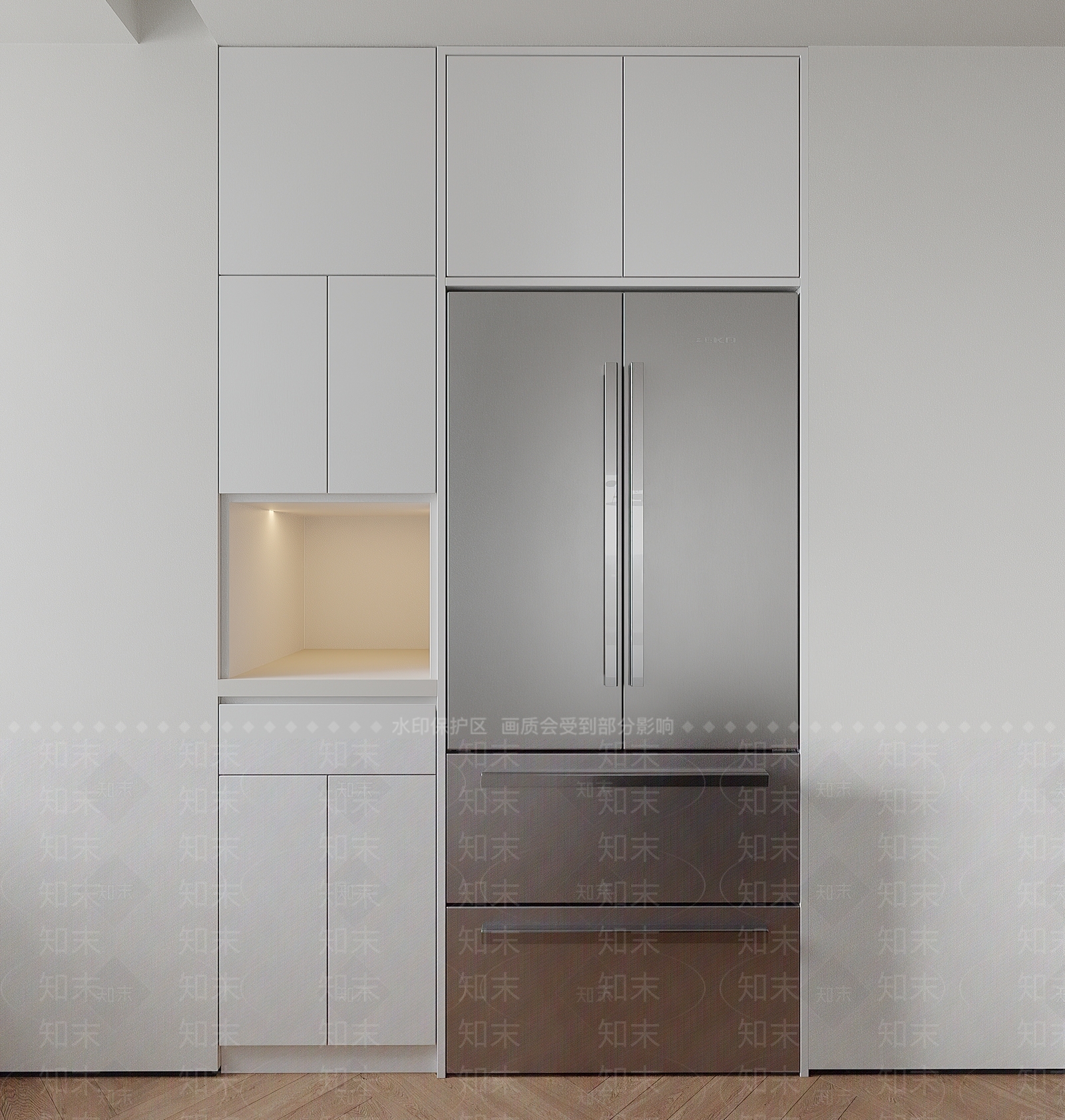 现代冰箱柜3D模型下载【ID:1187273138】