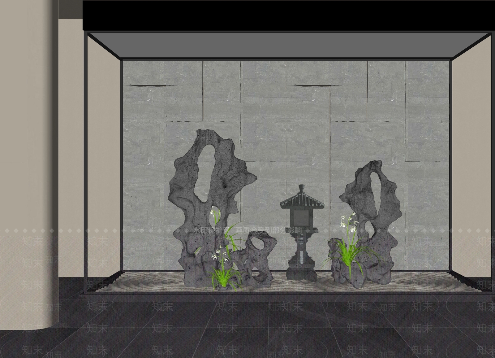 新中式石头SU模型下载【ID:1187274334】