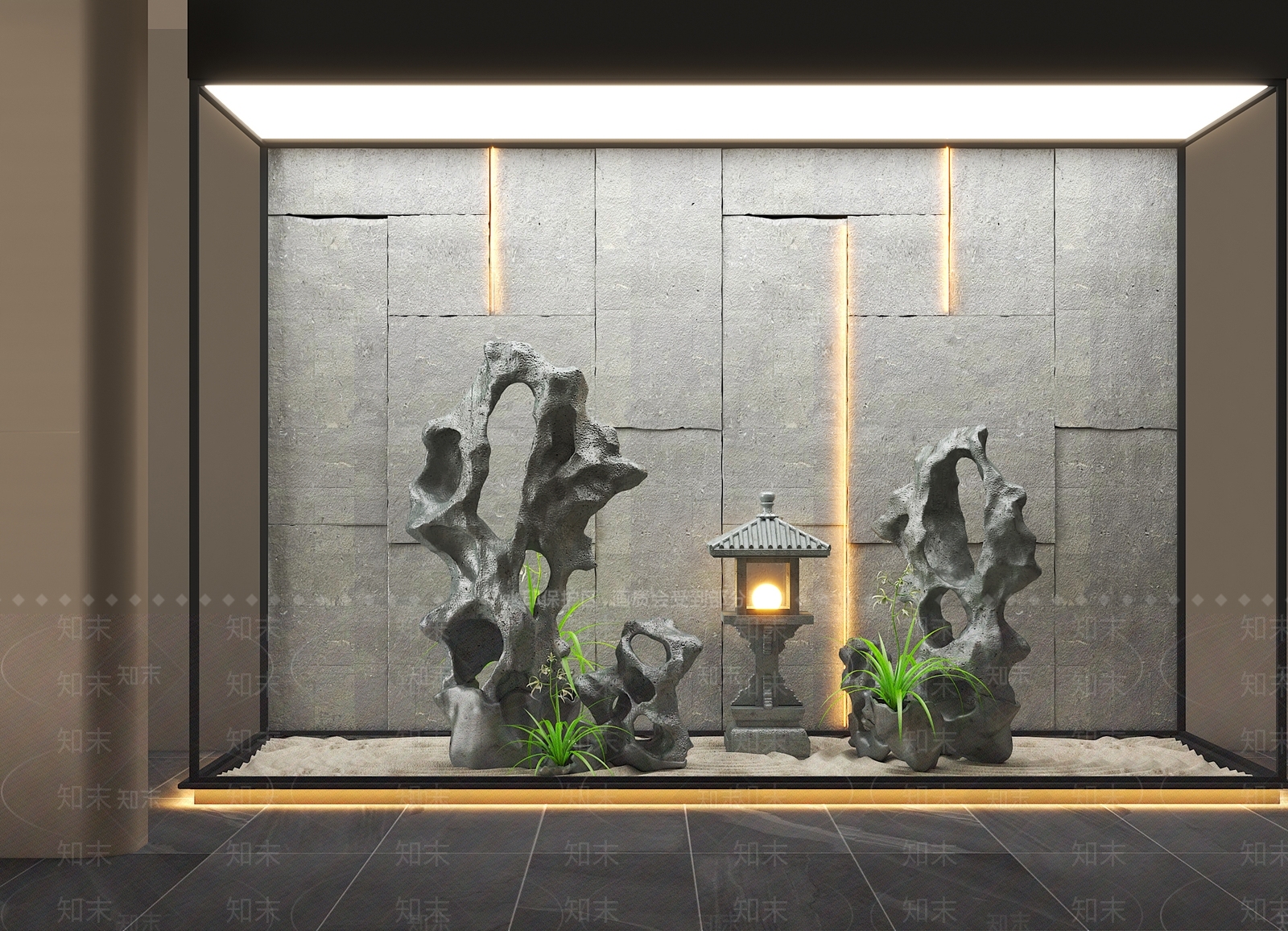 新中式石头SU模型下载【ID:1187274334】