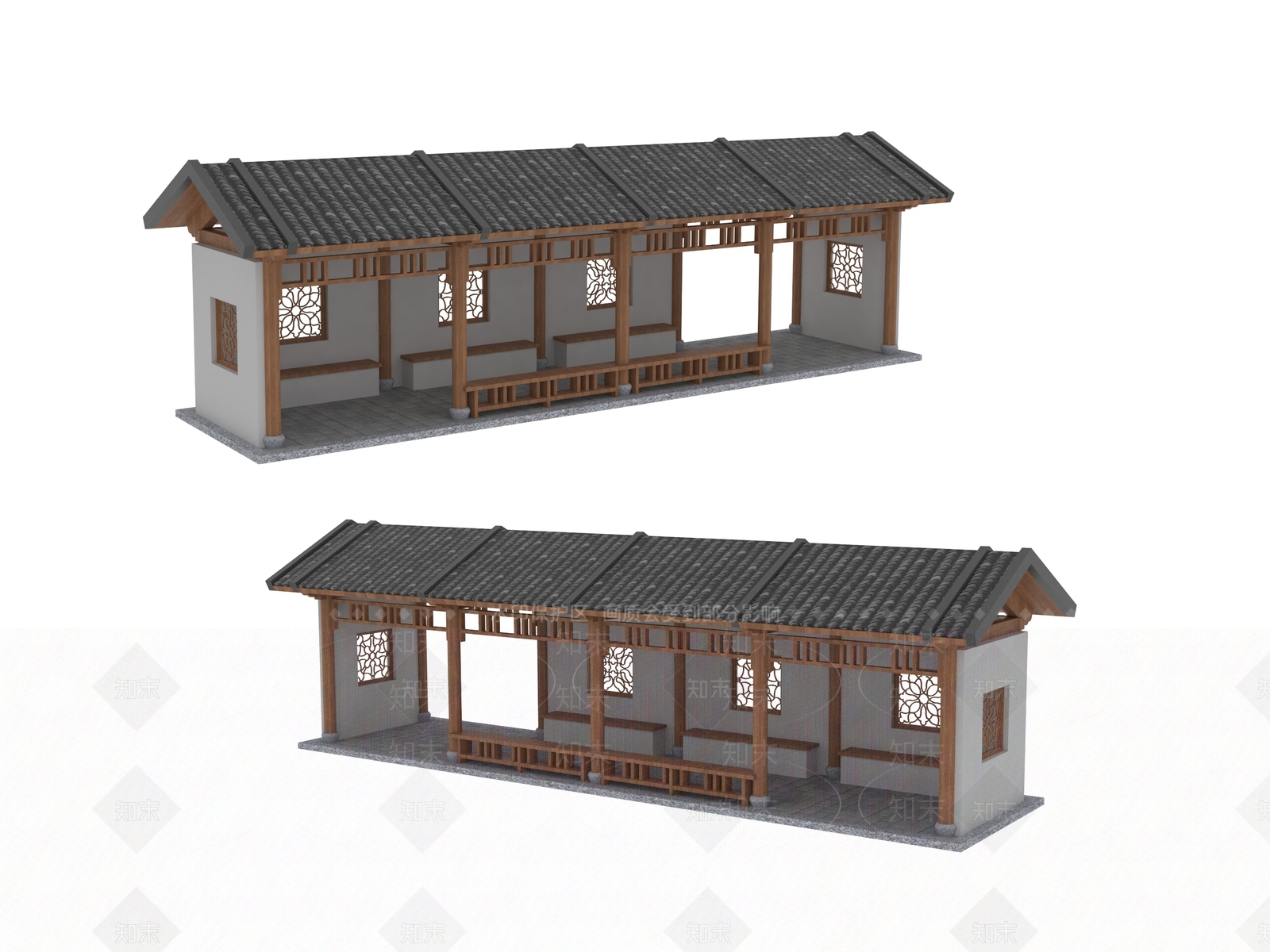 现代古建3D模型下载【ID:1187274633】