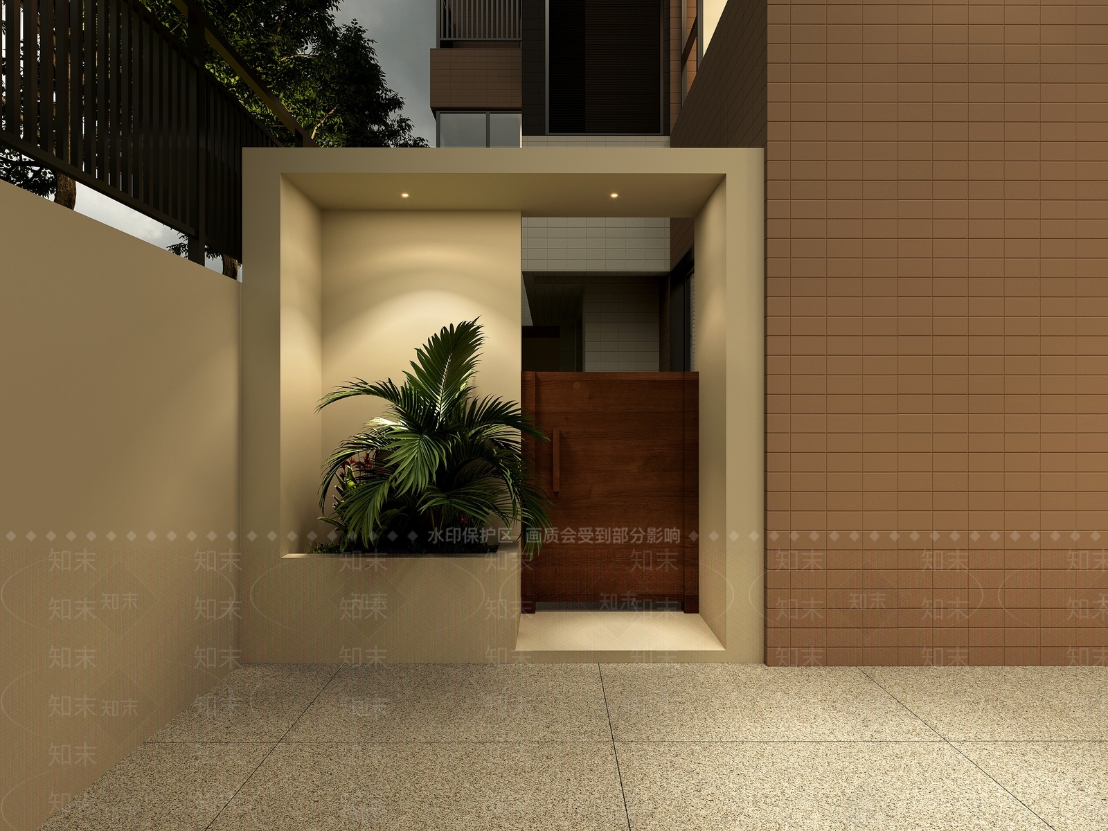 现代奶油庭院3D模型下载【ID:1187277817】