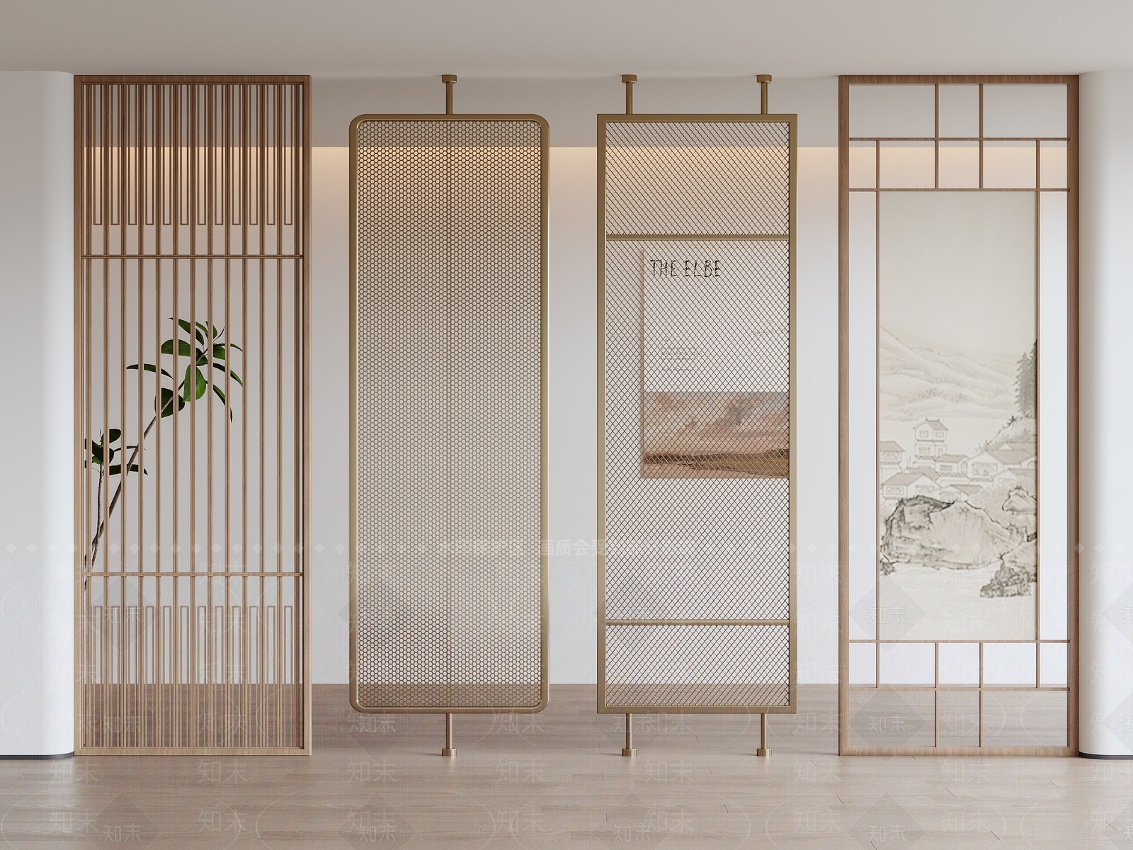 现代屏风SU模型下载【ID:1187277959】