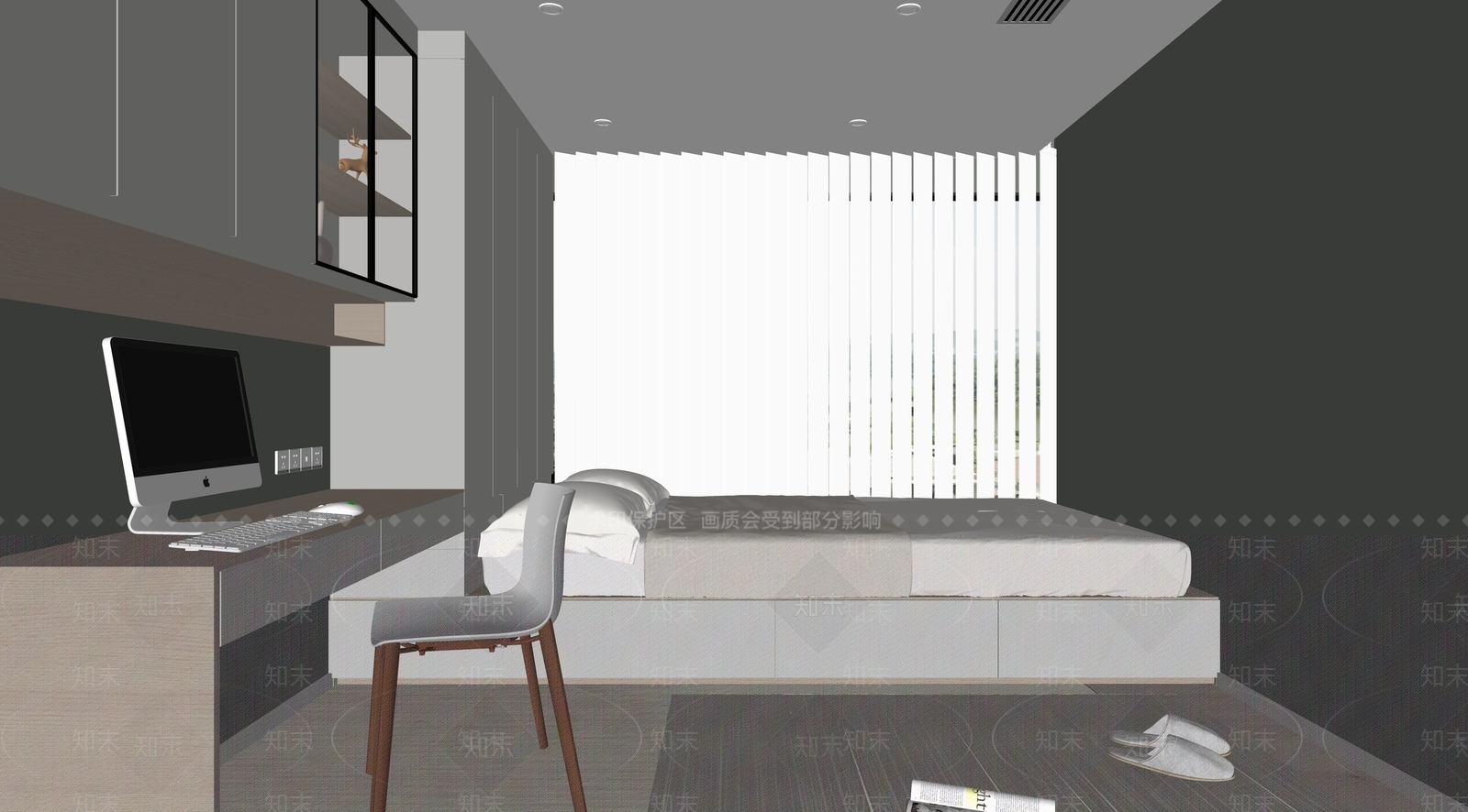现代榻榻米卧室SU模型下载【ID:1187278941】