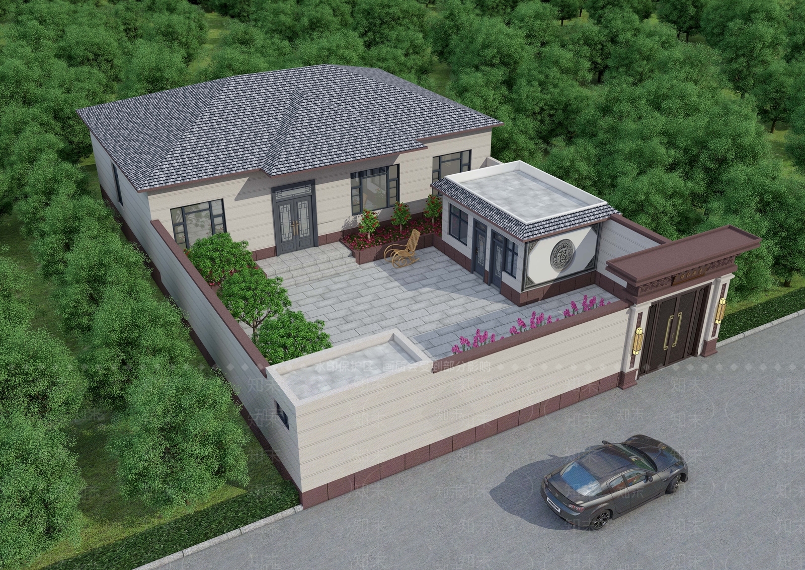 现代鸟瞰规划3D模型下载【ID:1187284240】
