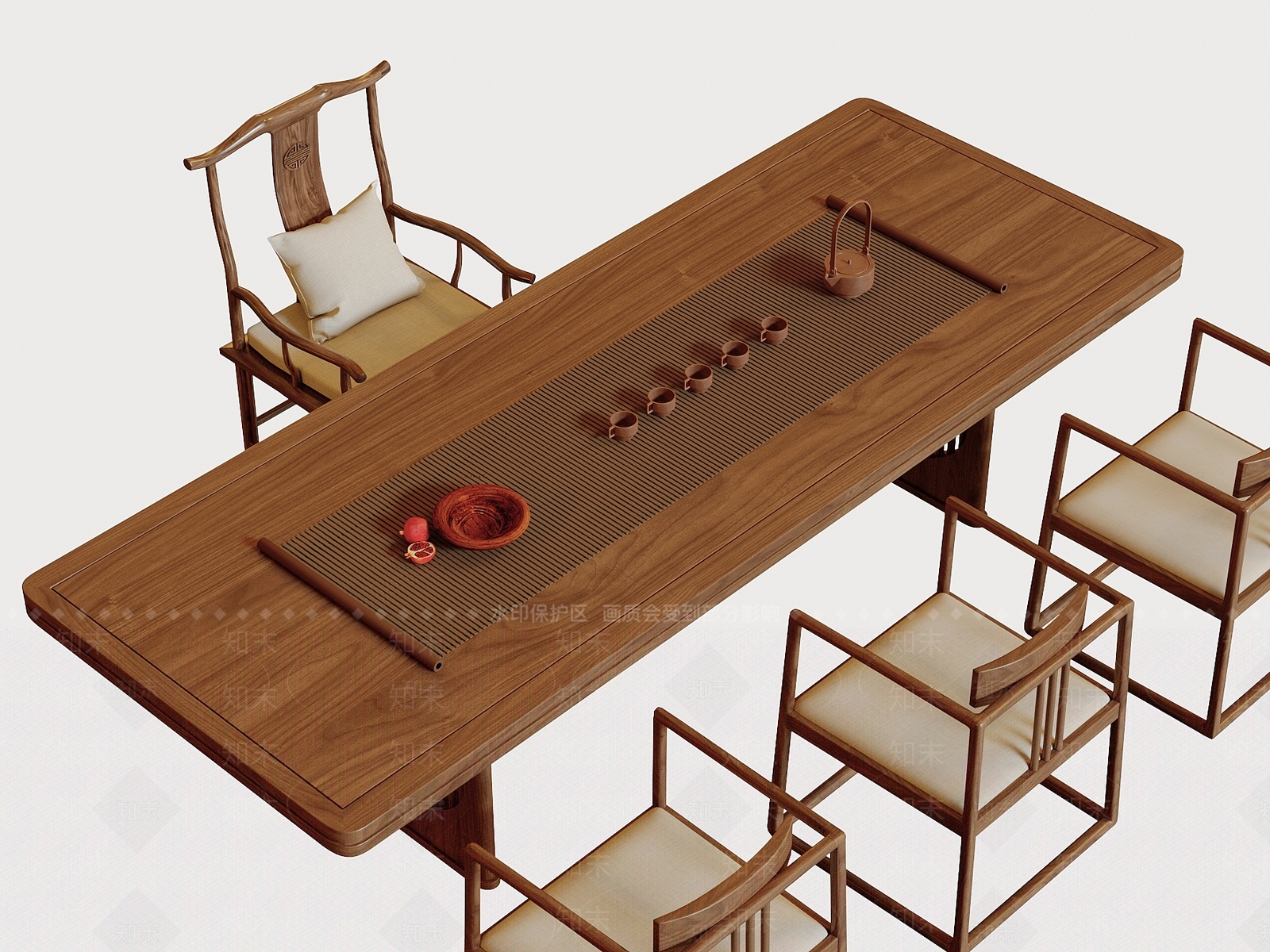 新中式中式茶桌椅3D模型下载【ID:1187284027】