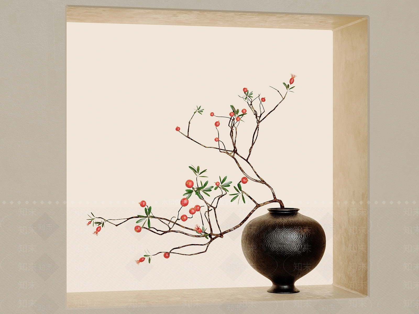 新中式中式花瓶3D模型下载【ID:1187284206】